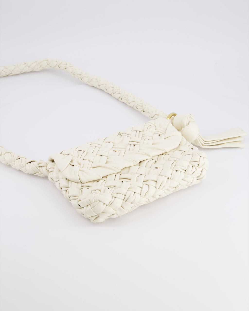 Bottega Veneta Bone White Small Kalimero Leather Citta Bag with Gold Hardware RRP £3,140