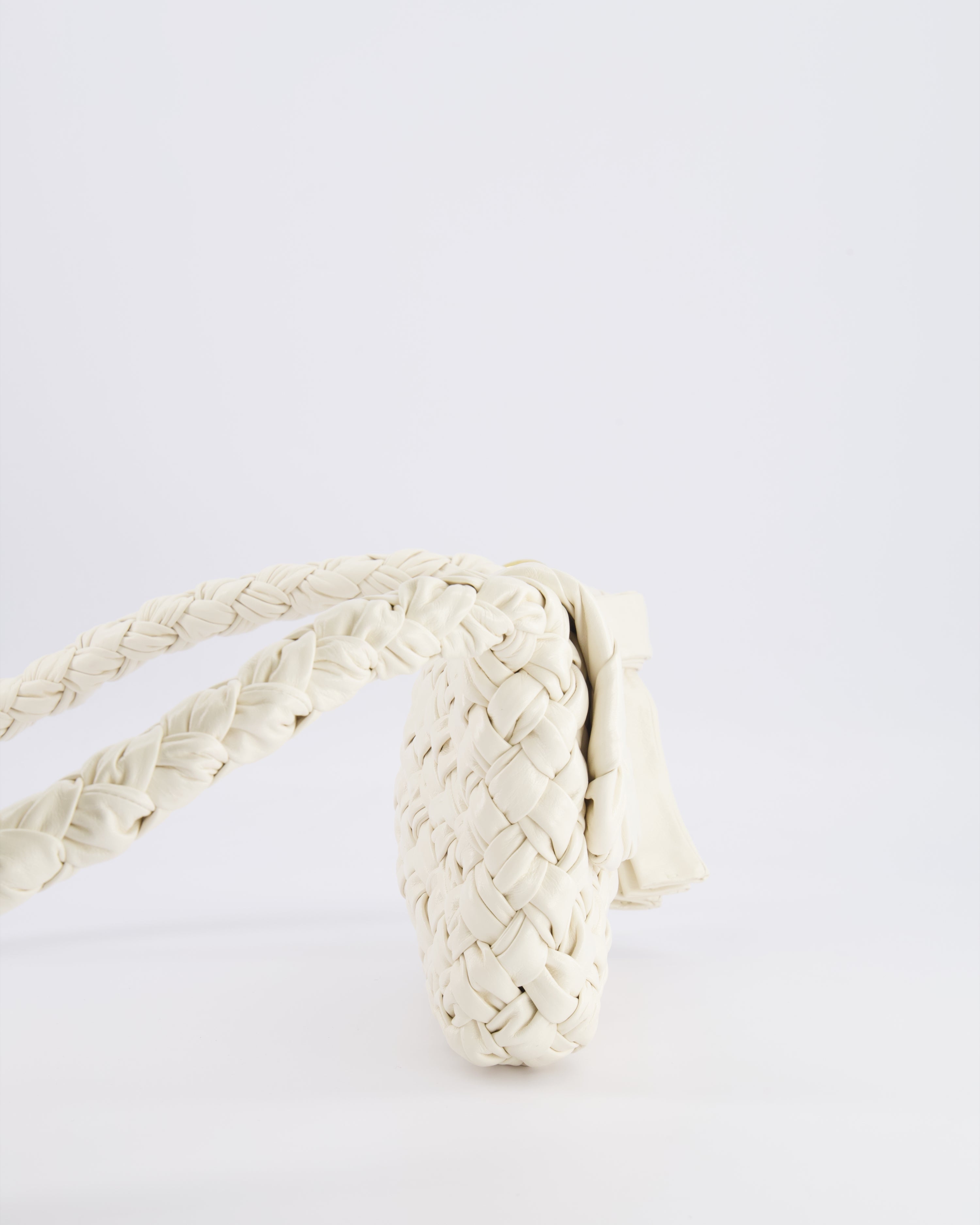 Bottega Veneta Bone White Small Kalimero Leather Citta Bag with Gold Hardware RRP £3,140