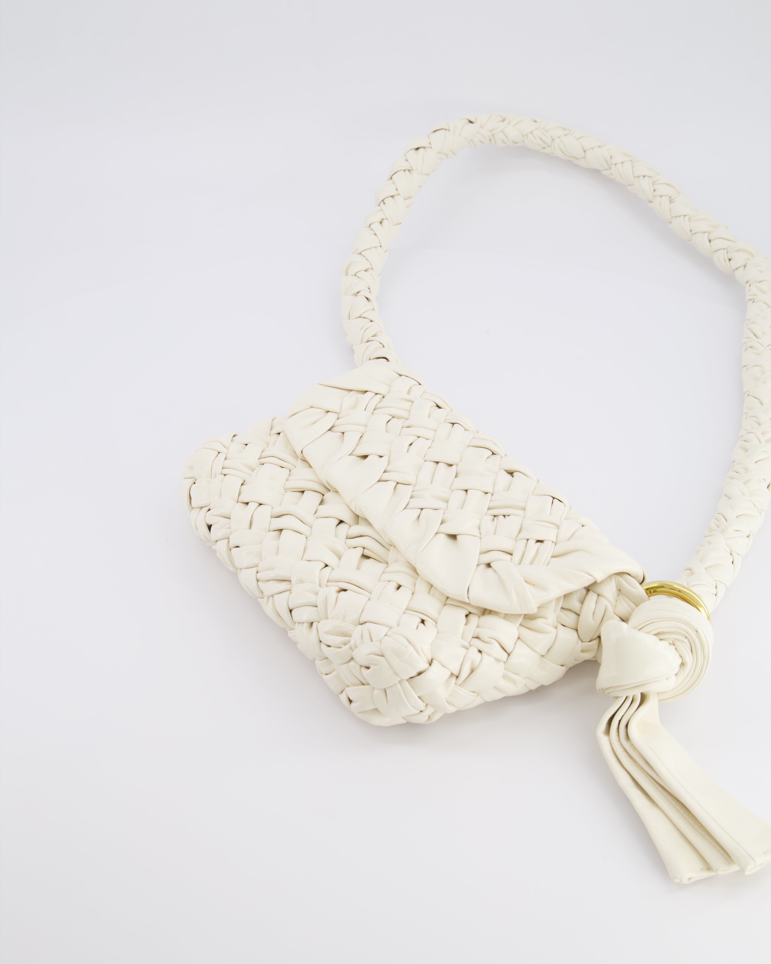 Bottega Veneta Bone White Small Kalimero Leather Citta Bag with Gold Hardware RRP £3,140