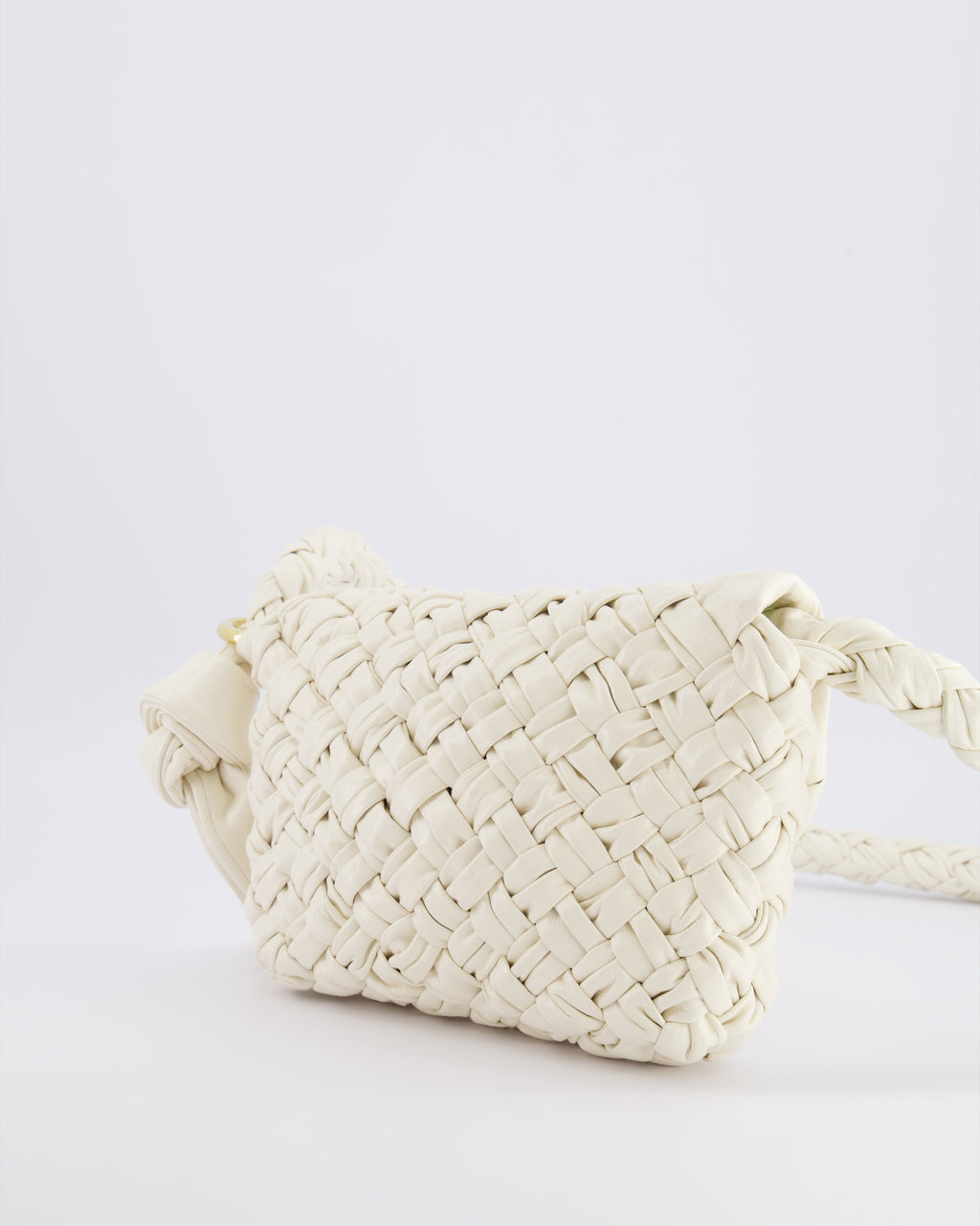 Bottega Veneta Bone White Small Kalimero Leather Citta Bag with Gold Hardware RRP £3,140