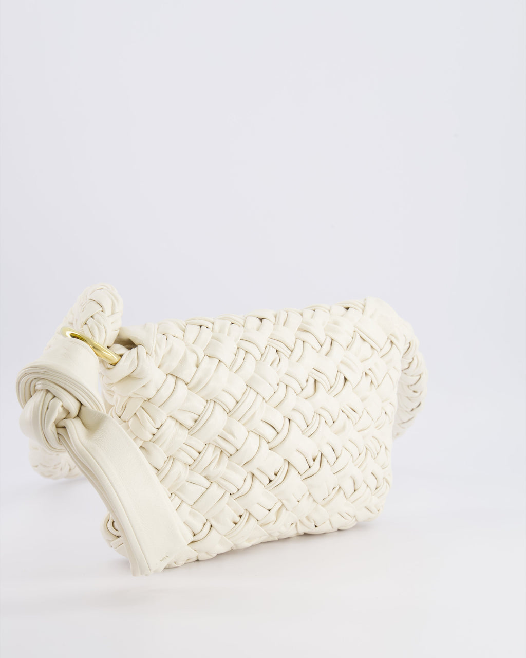 Bottega Veneta Bone White Small Kalimero Leather Citta Bag with Gold Hardware RRP £3,140