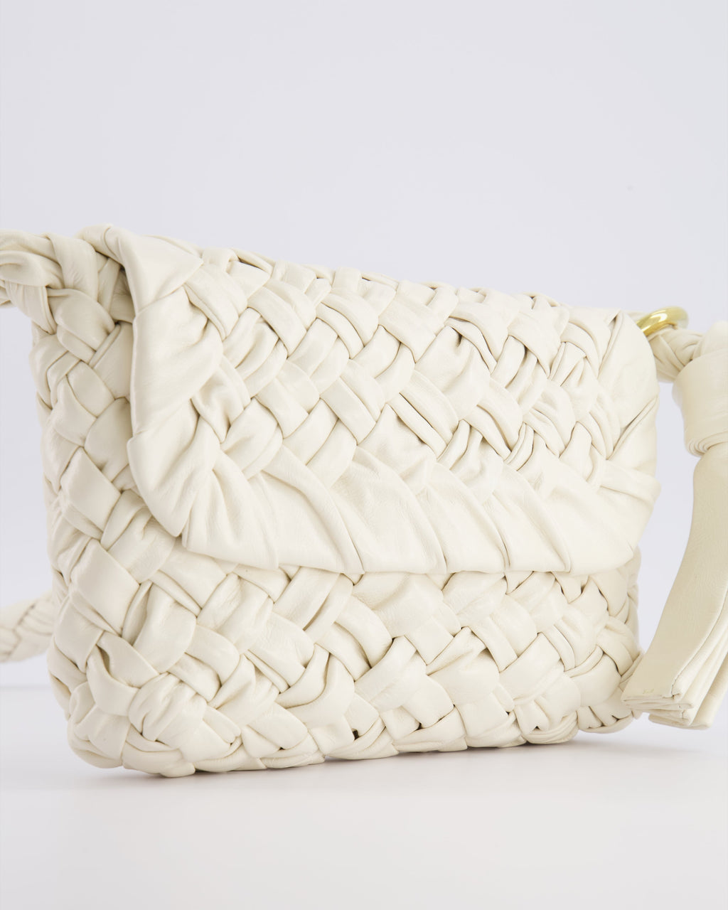 Bottega Veneta Bone White Small Kalimero Leather Citta Bag with Gold Hardware RRP £3,140