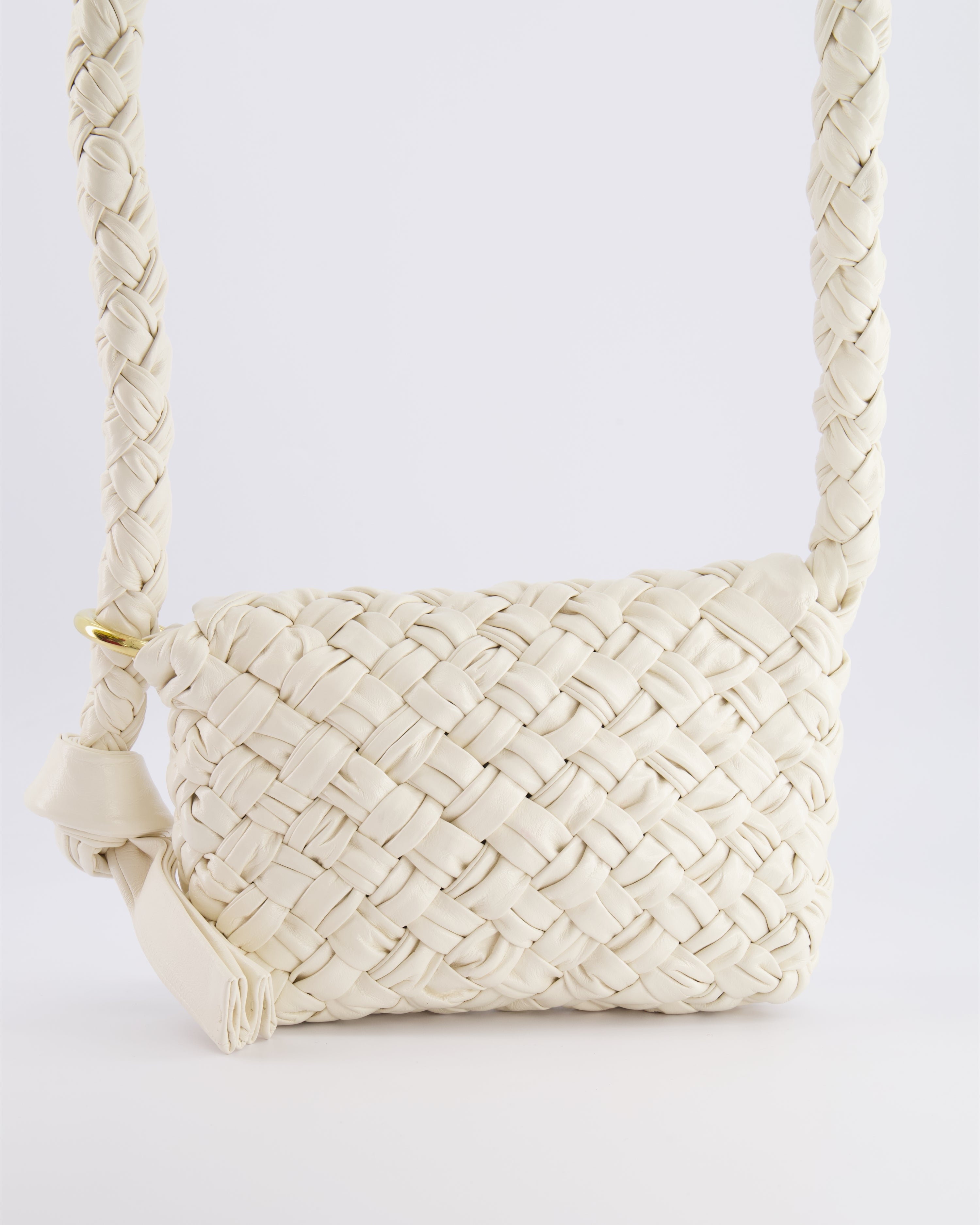 Bottega Veneta Bone White Small Kalimero Leather Citta Bag with Gold Hardware RRP £3,140