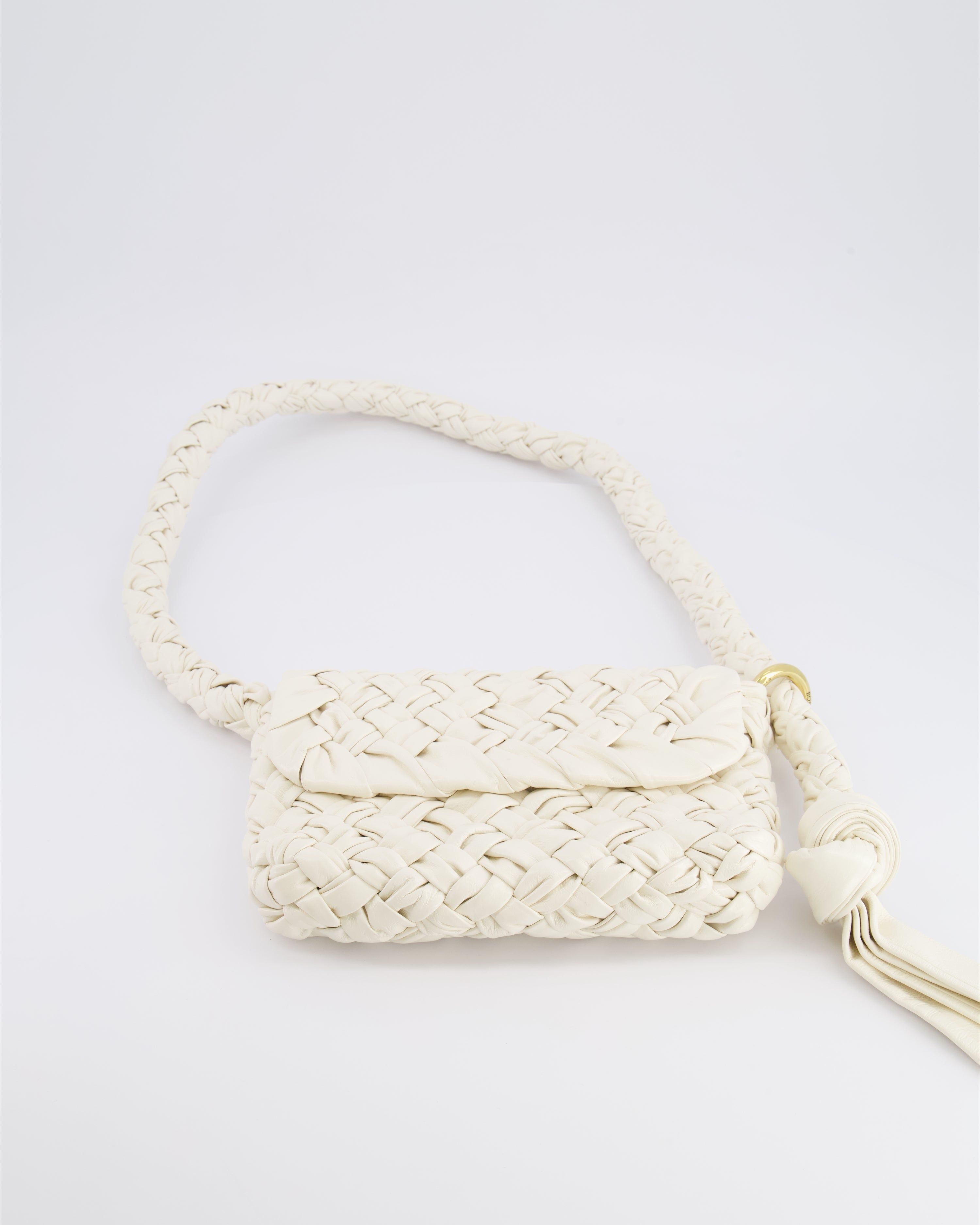 Bottega Veneta Bone White Small Kalimero Leather Citta Bag with Gold Hardware RRP £3,140