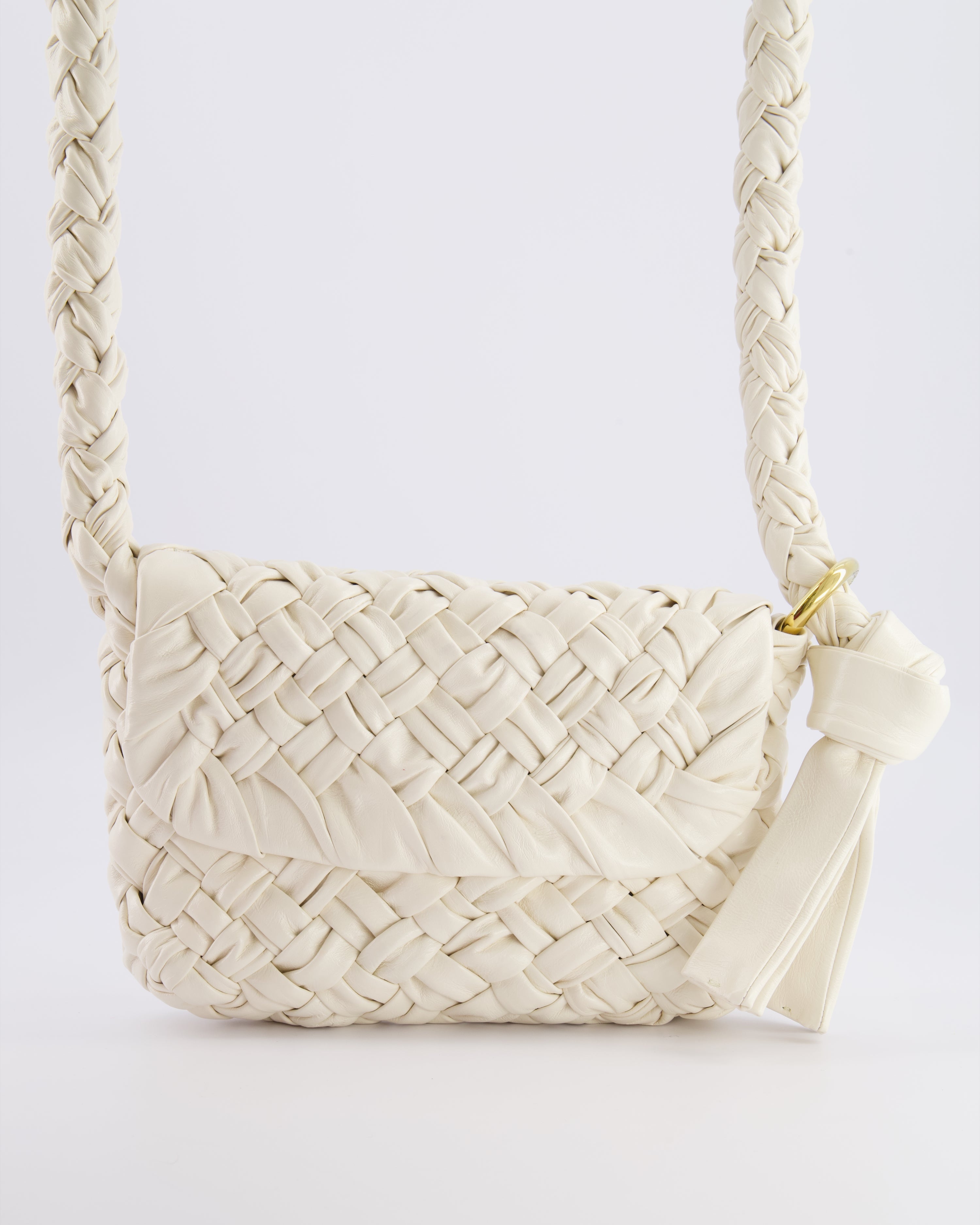 Bottega Veneta Bone White Small Kalimero Leather Citta Bag with Gold Hardware RRP £3,140
