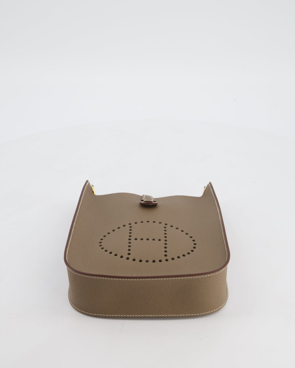Hermès Mini Evelyne Sellier Bag in Etoupe Epsom Leather with Gold Hardware