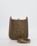 Hermès Mini Evelyne Sellier Bag in Etoupe Epsom Leather with Gold Hardware