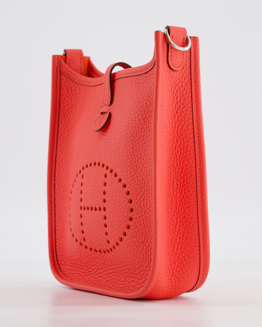 Hermès Mini Evelyne Bag in Rose Texas Clemence Leather with Palladium Hardware