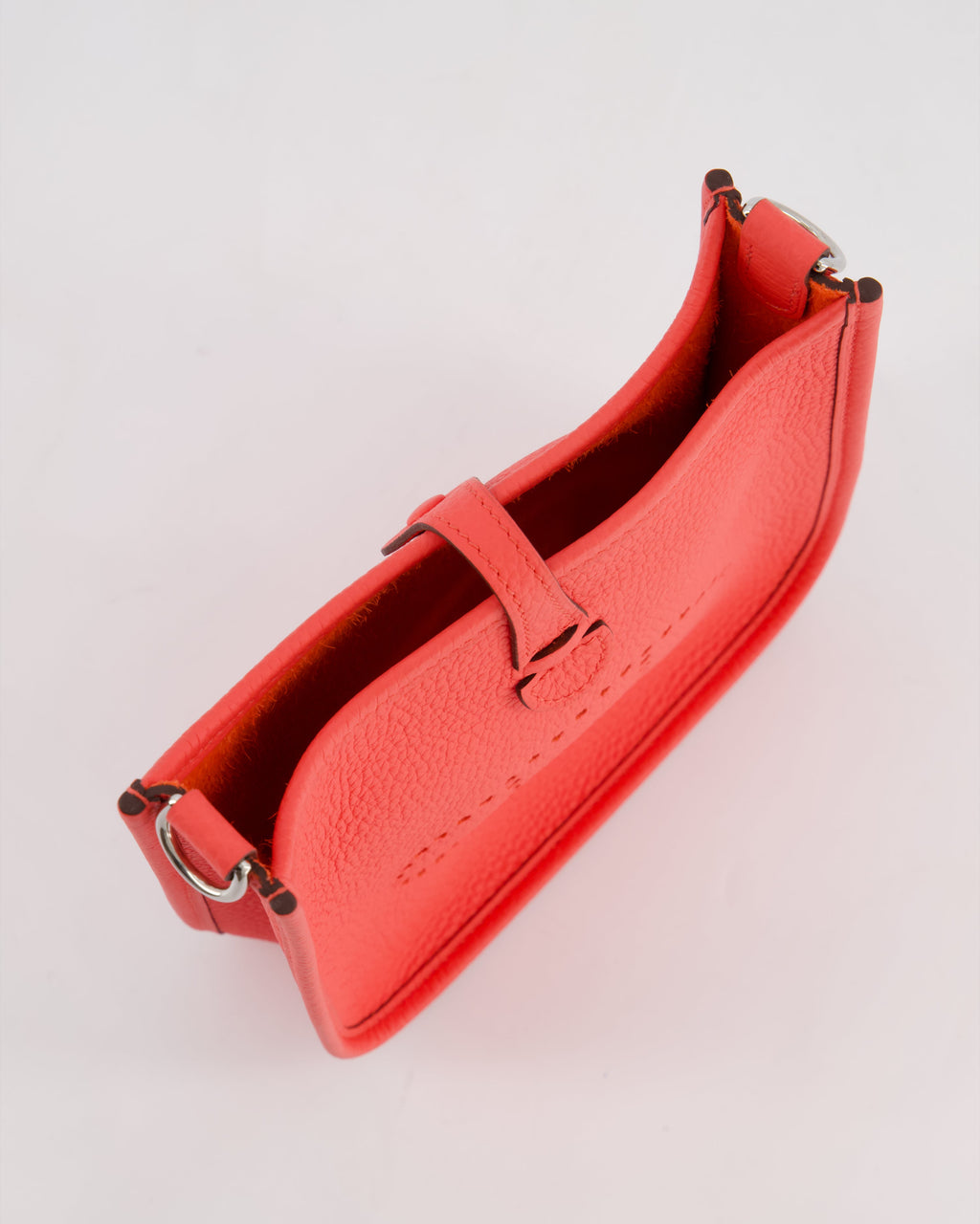 Hermès Mini Evelyne Bag in Rose Texas Clemence Leather with Palladium Hardware