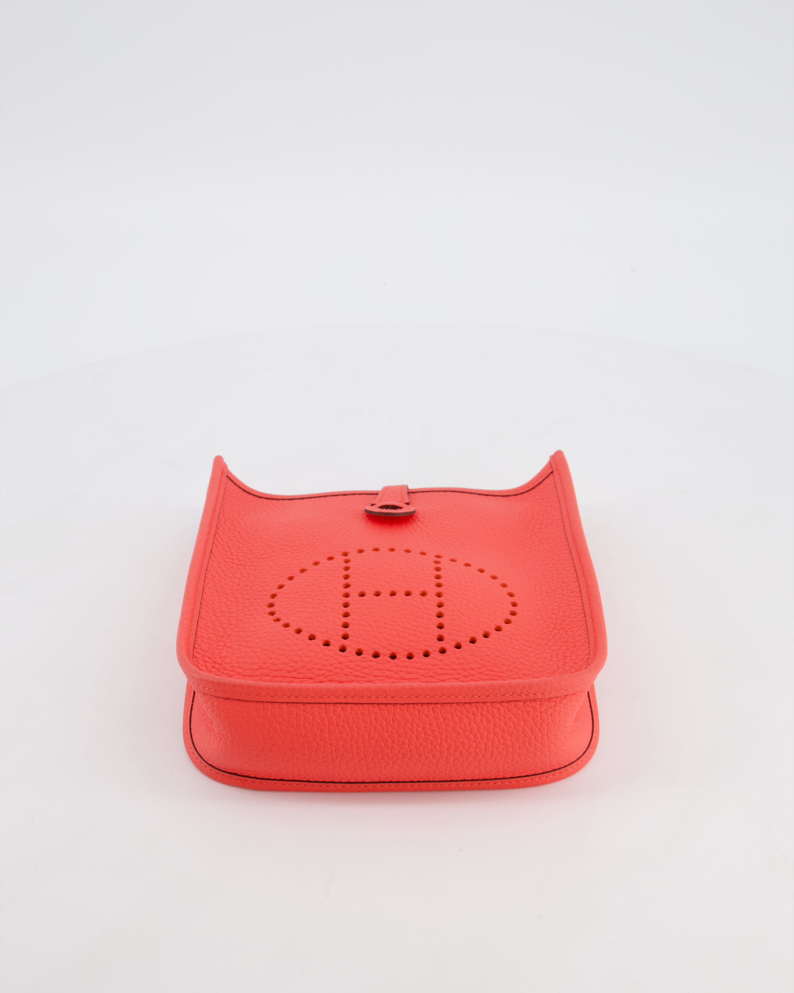 Hermès Mini Evelyne Bag in Rose Texas Clemence Leather with Palladium Hardware