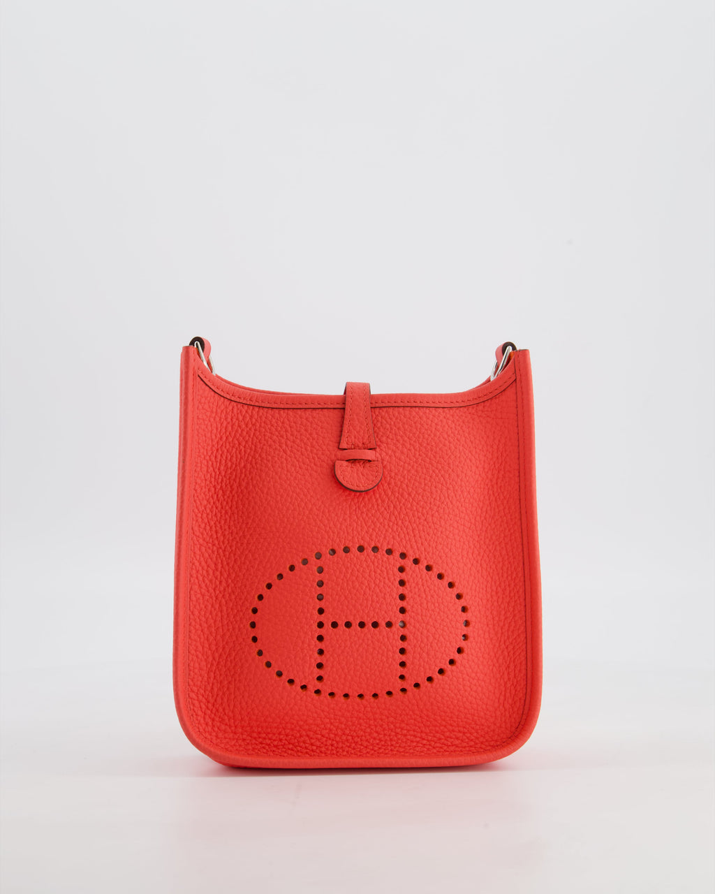 Hermès Mini Evelyne Bag in Rose Texas Clemence Leather with Palladium Hardware
