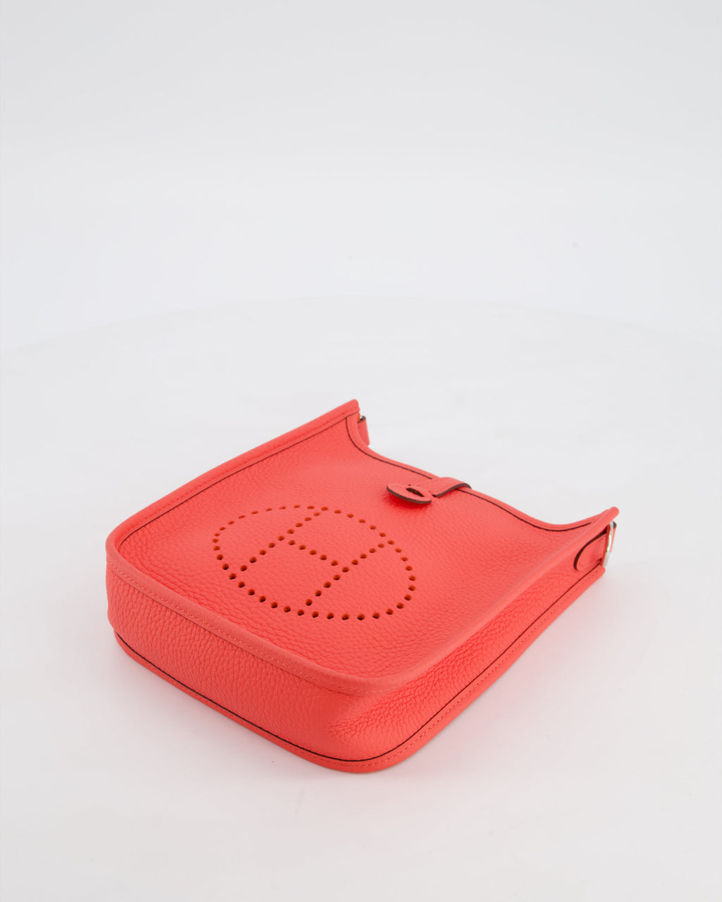 Hermès Mini Evelyne Bag in Rose Texas Clemence Leather with Palladium Hardware