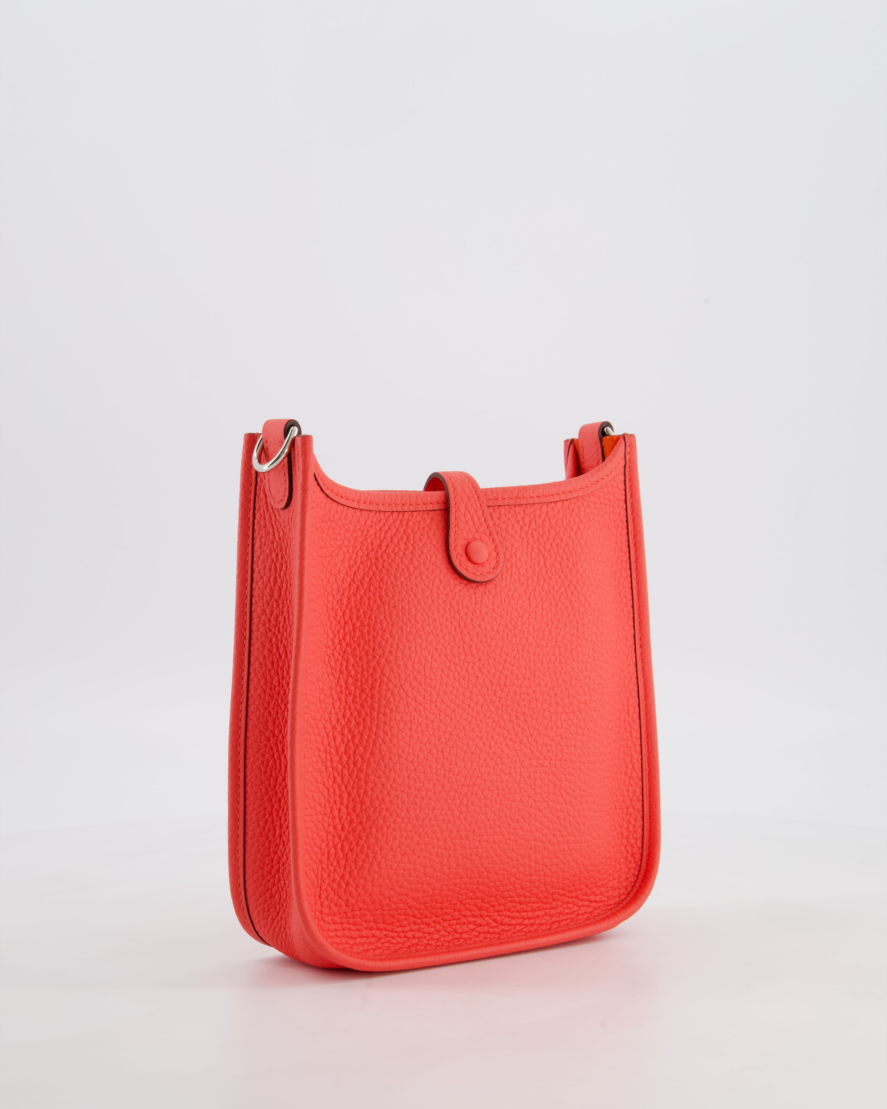Hermès Mini Evelyne Bag in Rose Texas Clemence Leather with Palladium Hardware