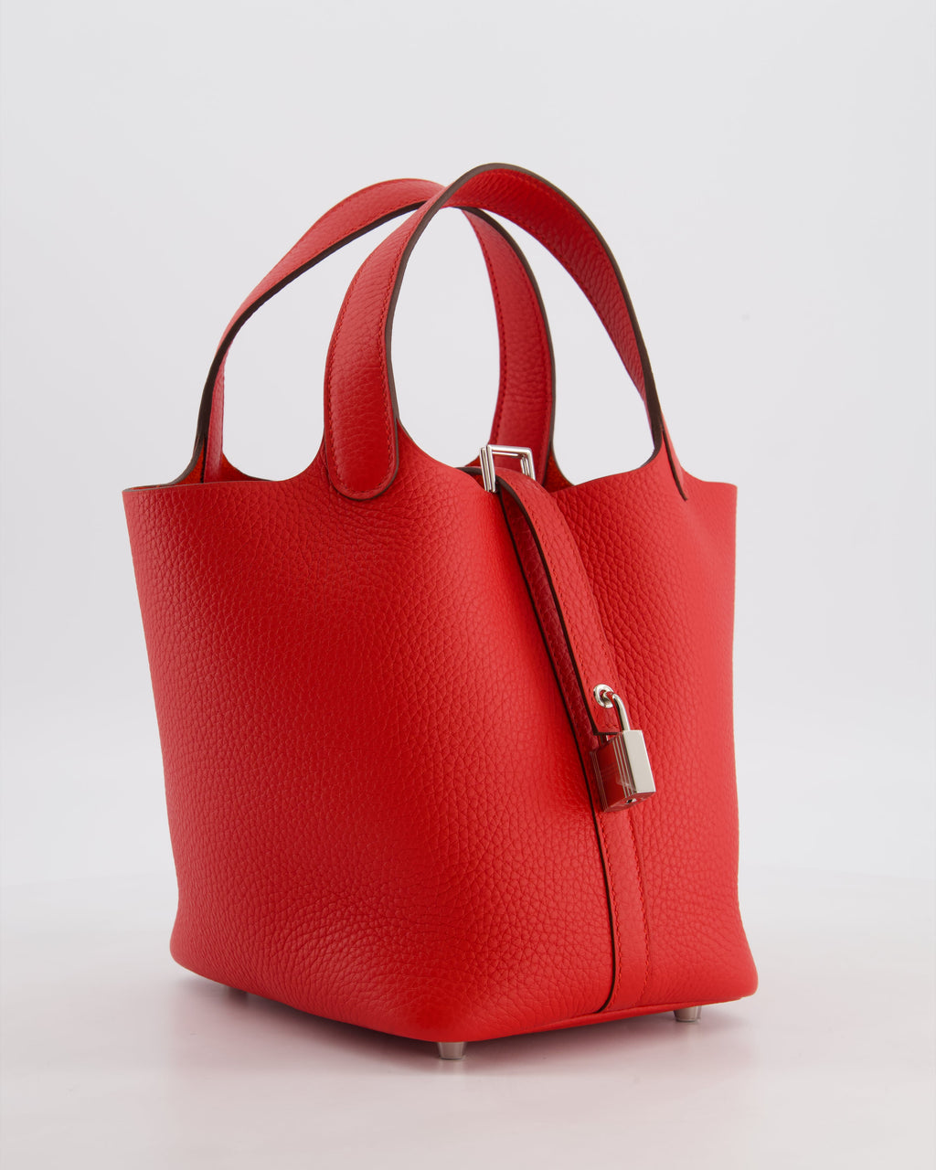 Hermès Picotin Lock 18 Bag in Rouge Radieux Clemence Leather with Palladium Hardware