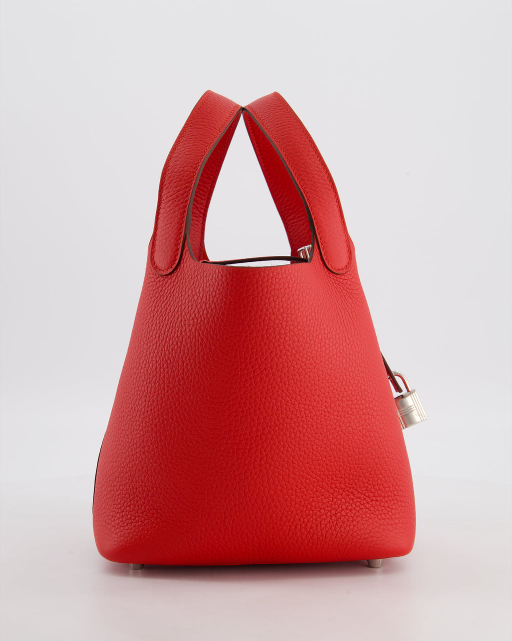 Hermès Picotin Lock 18 Bag in Rouge Radieux Clemence Leather with Palladium Hardware