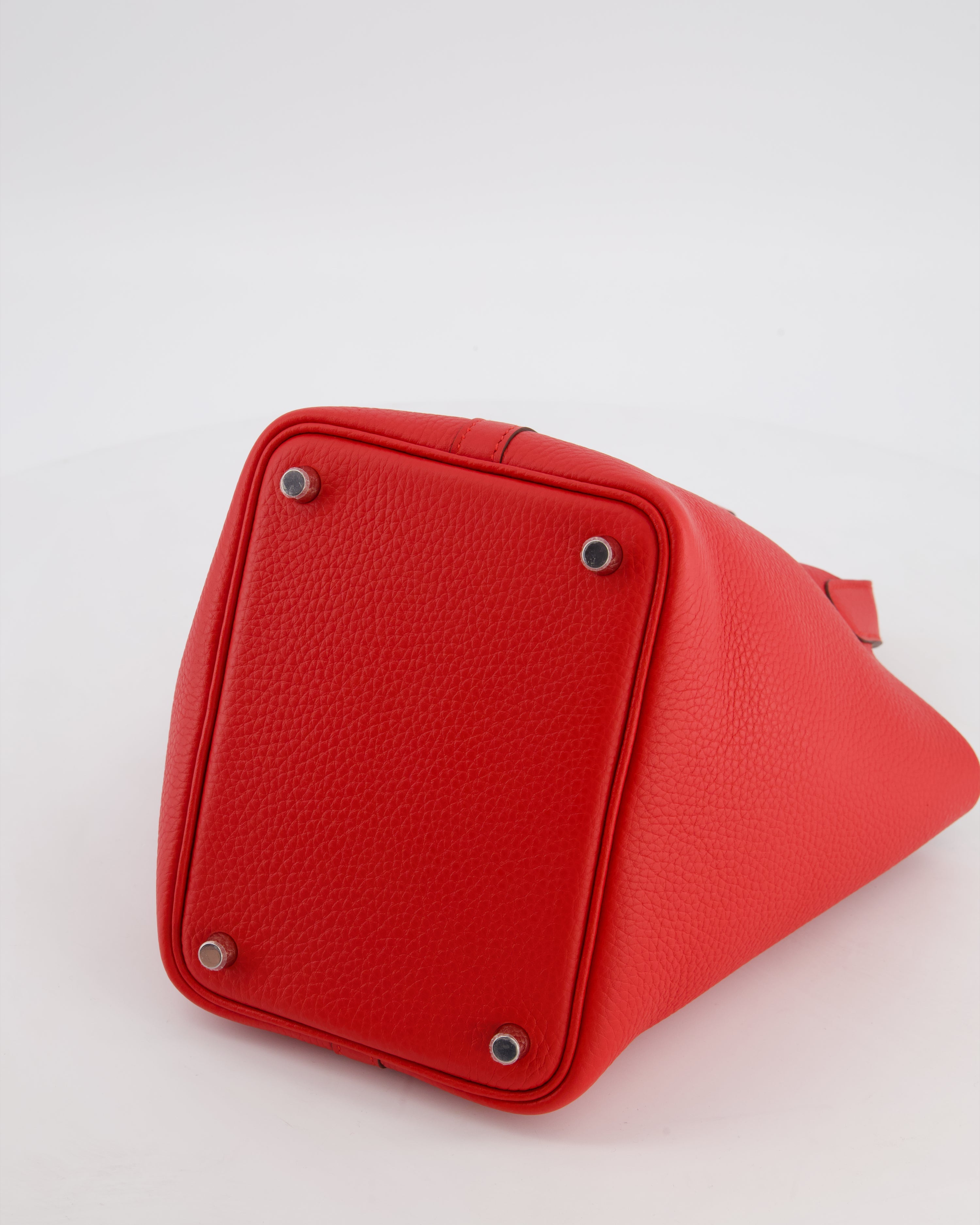 Hermès Picotin Lock 18 Bag in Rouge Radieux Clemence Leather with Palladium Hardware