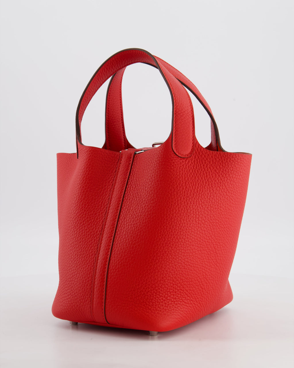 Hermès Picotin Lock 18 Bag in Rouge Radieux Clemence Leather with Palladium Hardware