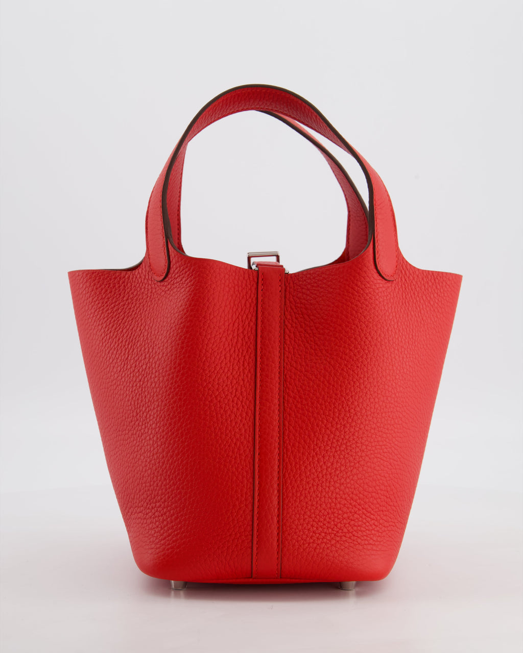 Hermès Picotin Lock 18 Bag in Rouge Radieux Clemence Leather with Palladium Hardware