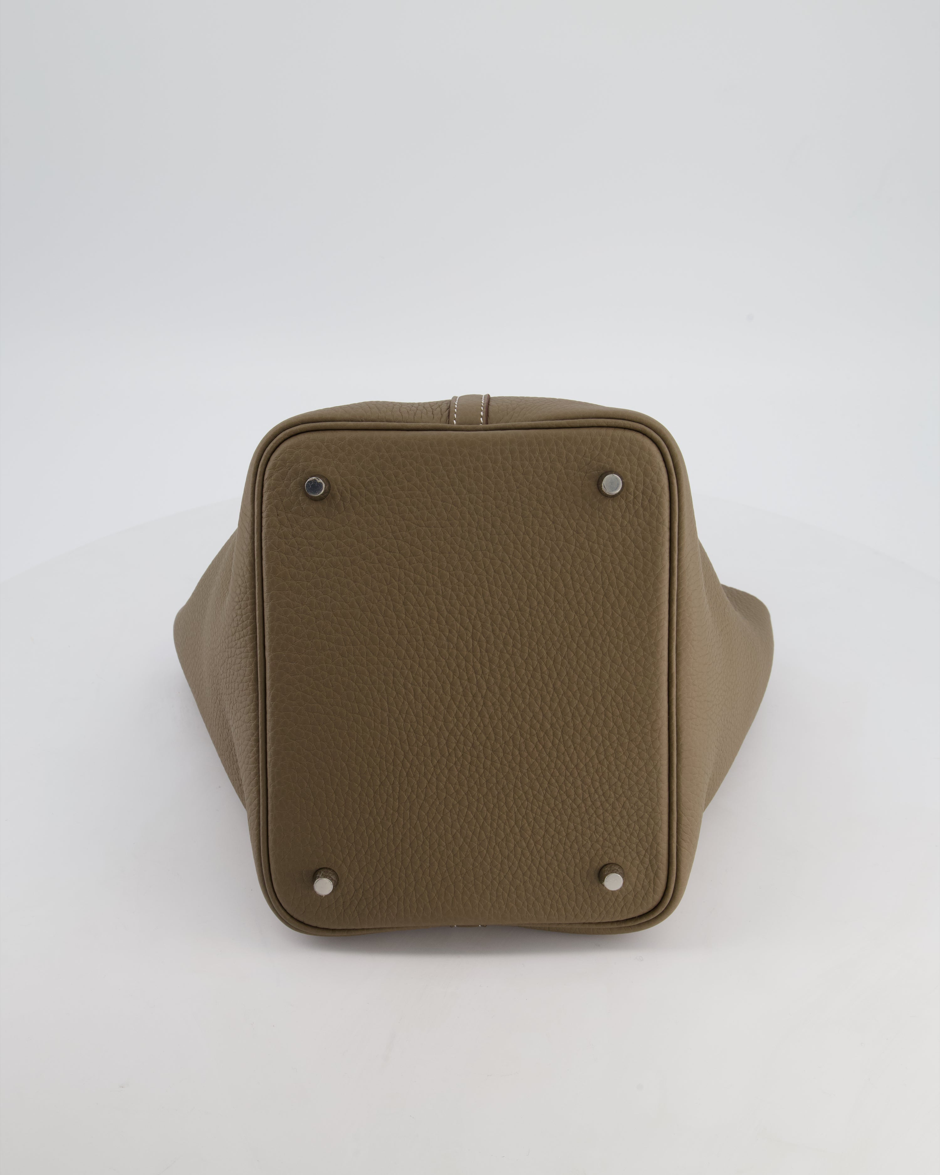 Hermès Picotin 22 Lock Bag in Etoupe Clemence Leather with Palladium Hardware