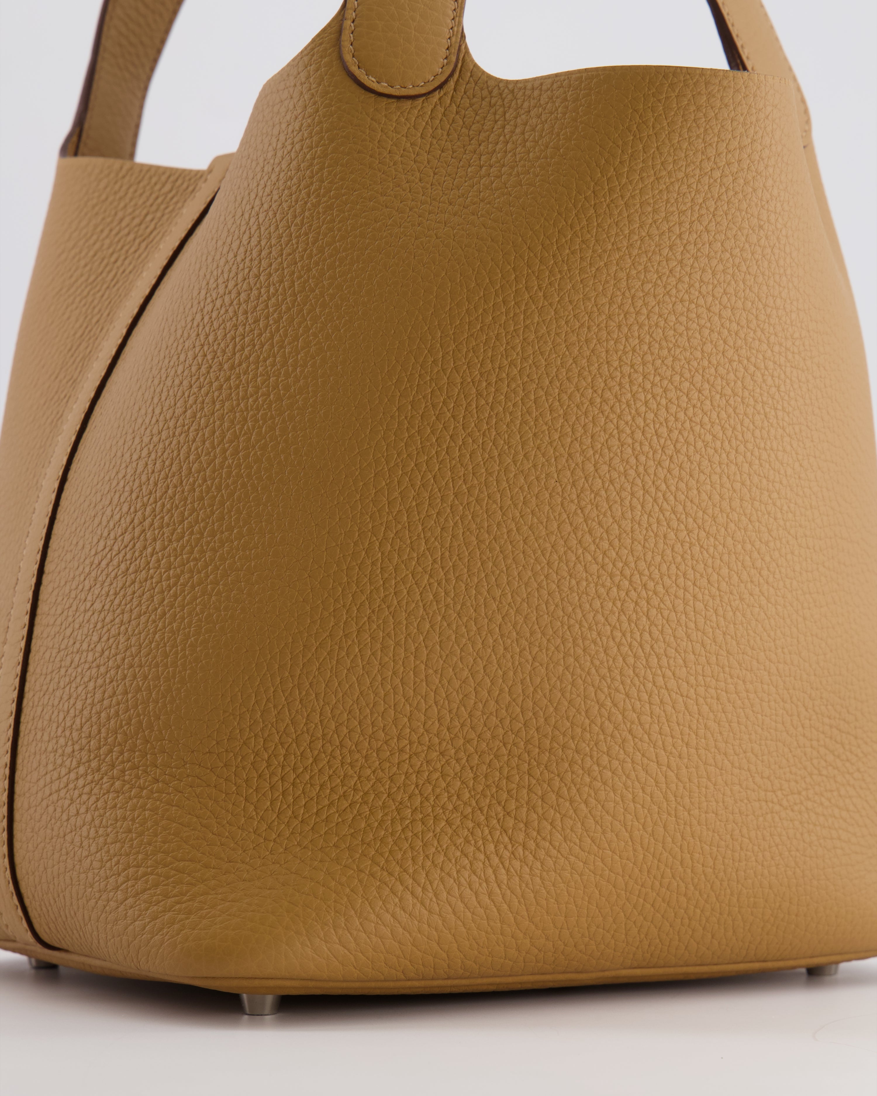 Hermès Picotin Lock 22 Bag in Biscuit Clemence Leather with Palladium Hardware