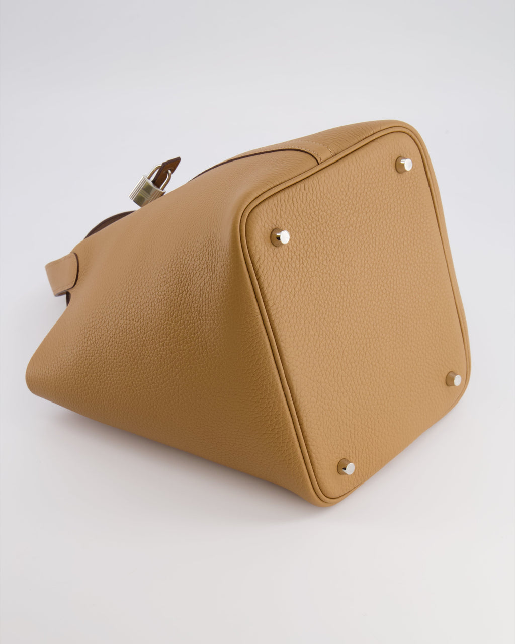 Hermès Picotin Lock 22 Bag in Biscuit Clemence Leather with Palladium Hardware