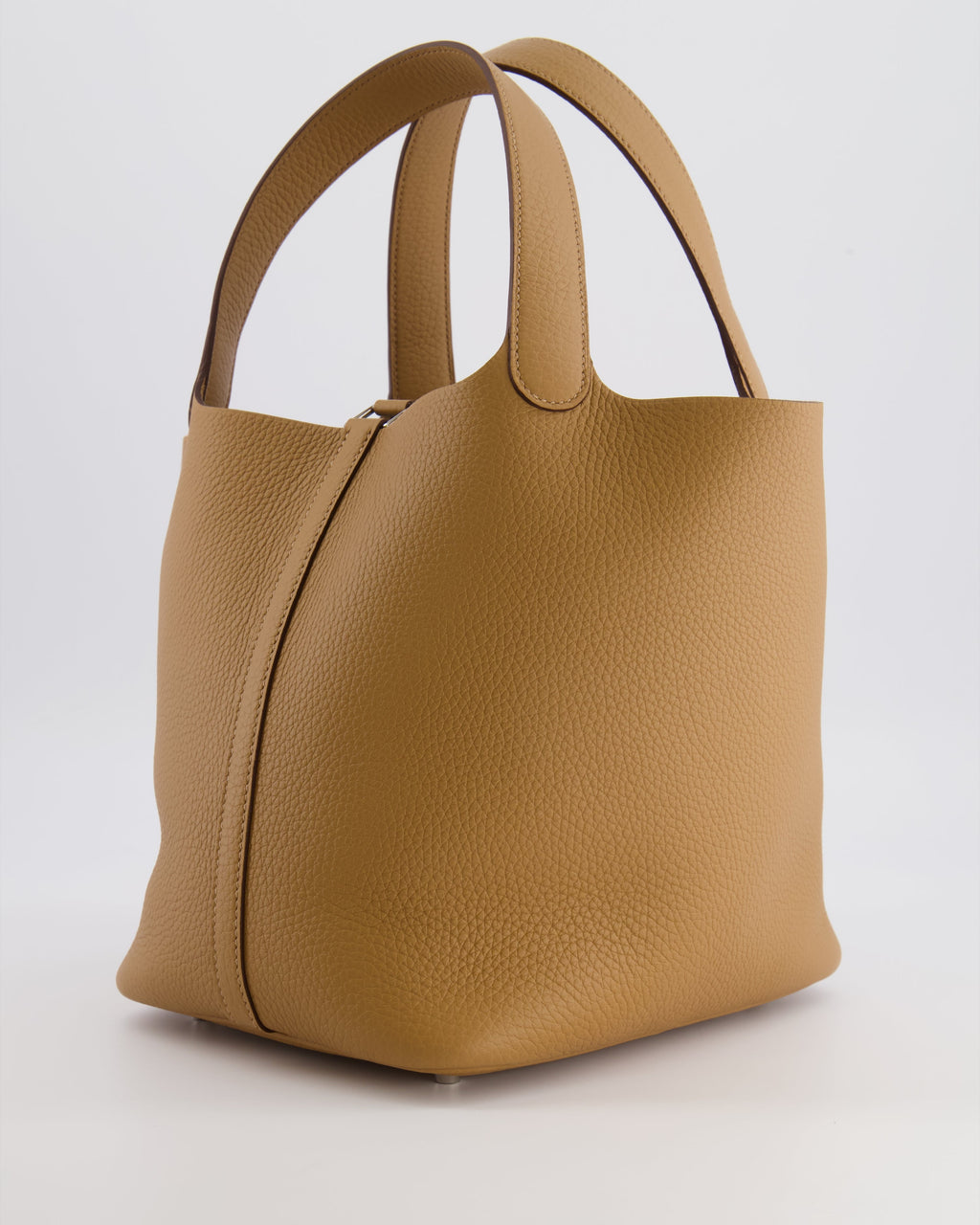 Hermès Picotin Lock 22 Bag in Biscuit Clemence Leather with Palladium Hardware