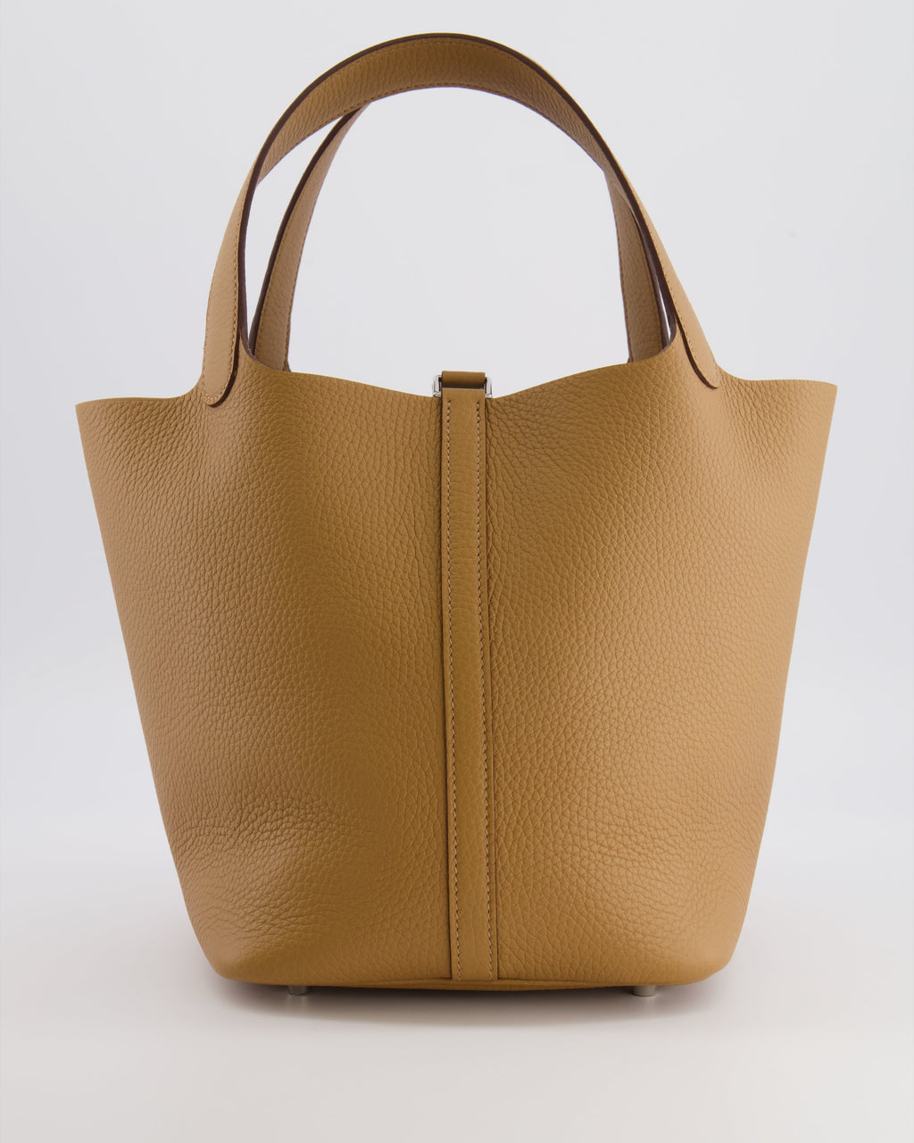 Hermès Picotin Lock 22 Bag in Biscuit Clemence Leather with Palladium Hardware