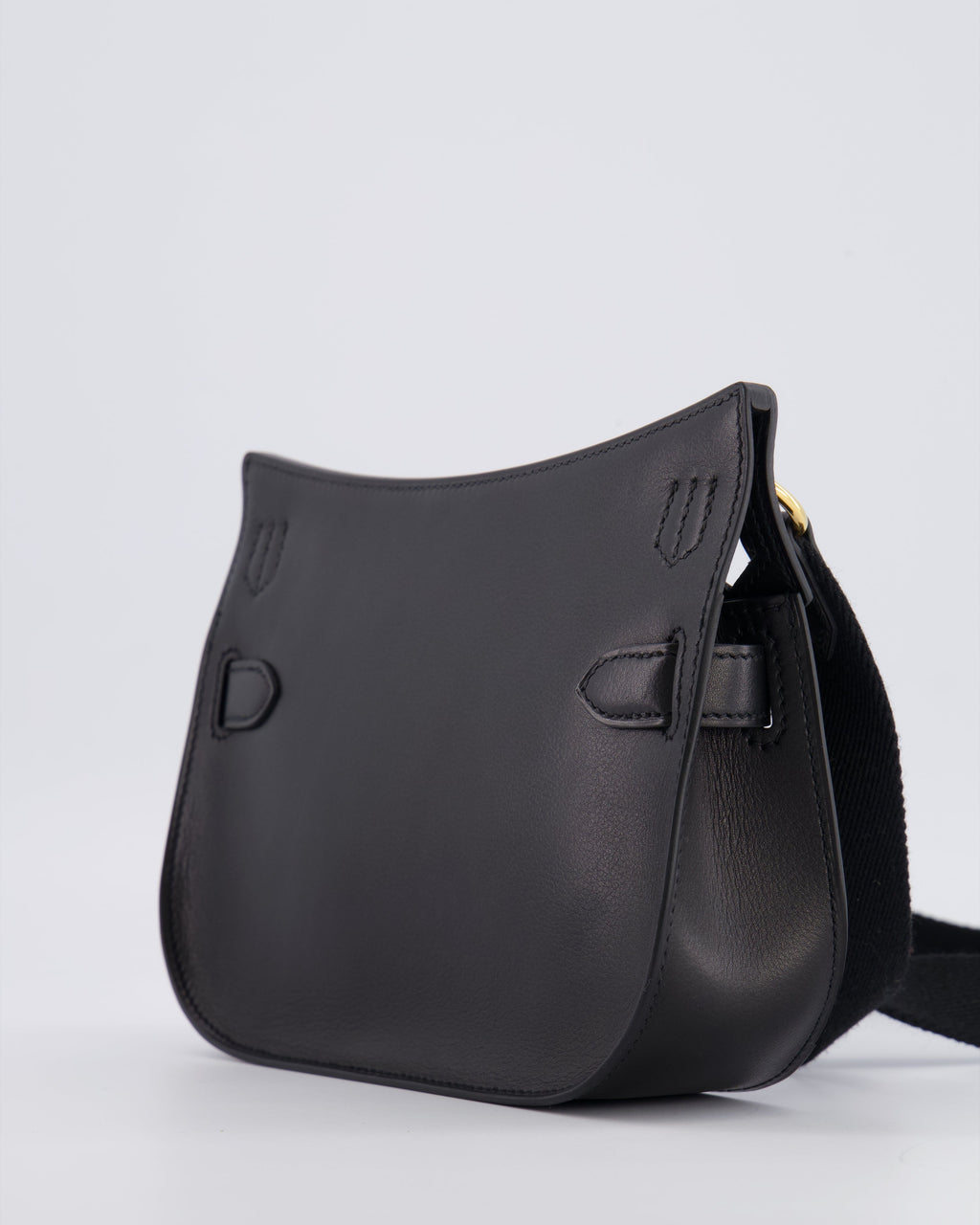 *RARE* Hermès Mini Jypsiere Crossbody Bag in Black Evergrain Leather with Gold Hardware