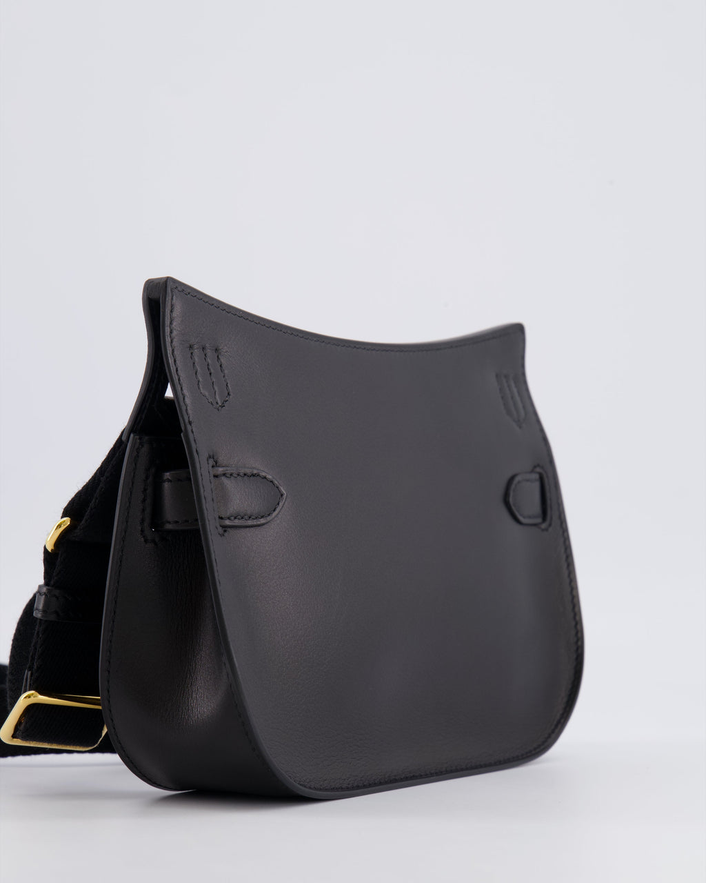 *RARE* Hermès Mini Jypsiere Crossbody Bag in Black Evergrain Leather with Gold Hardware