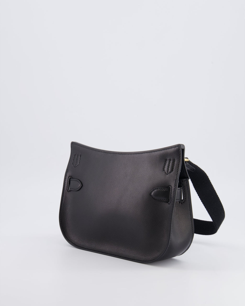 *RARE* Hermès Mini Jypsiere Crossbody Bag in Black Evergrain Leather with Gold Hardware