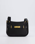 *RARE* Hermès Mini Jypsiere Crossbody Bag in Black Evergrain Leather with Gold Hardware