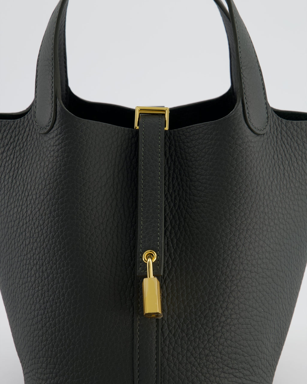 Hermès Picotin Lock 18 Bag in Vert Mangrove Clemence Leather with Permabrass Hardware