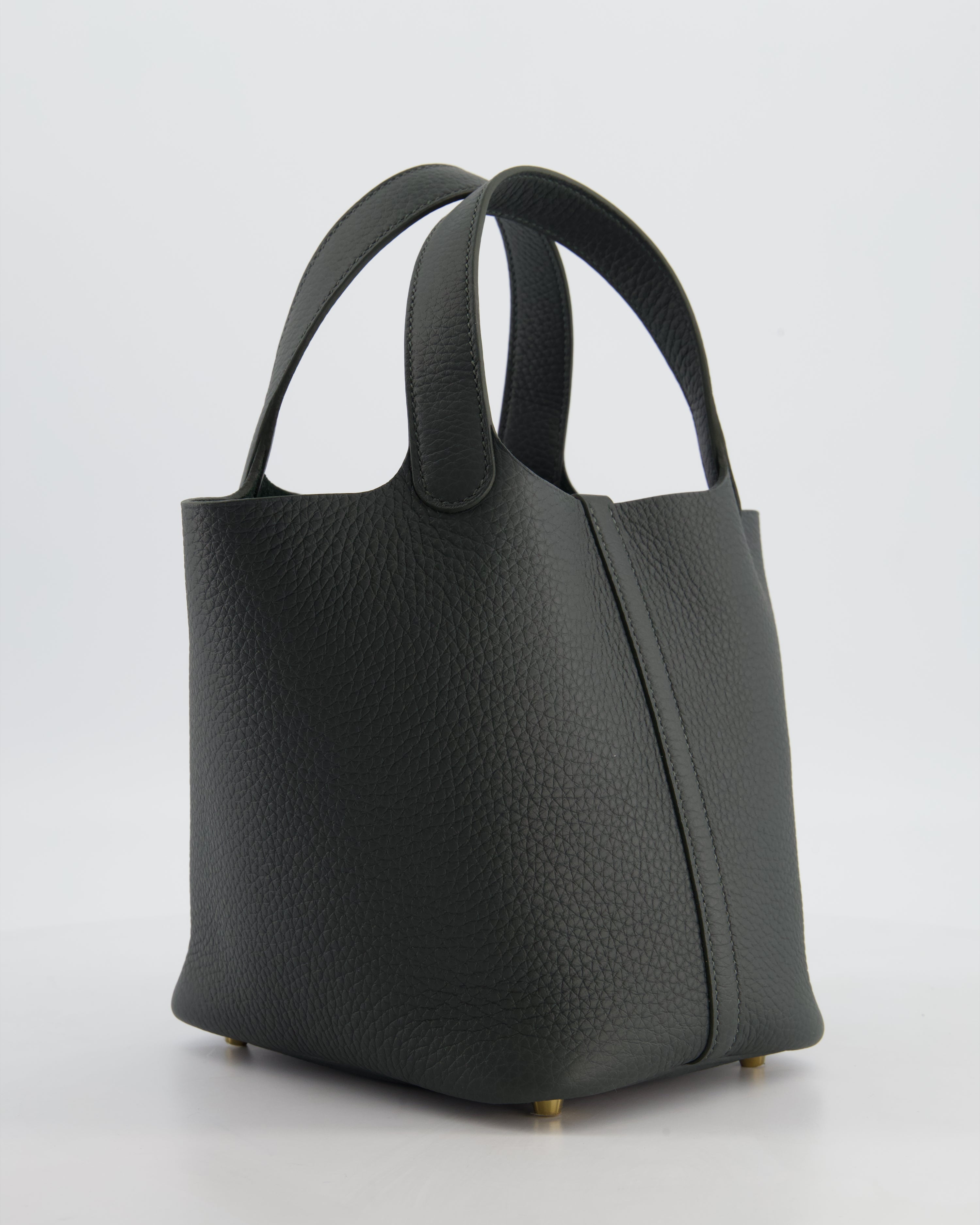 Hermès Picotin Lock 18 Bag in Vert Mangrove Clemence Leather with Permabrass Hardware