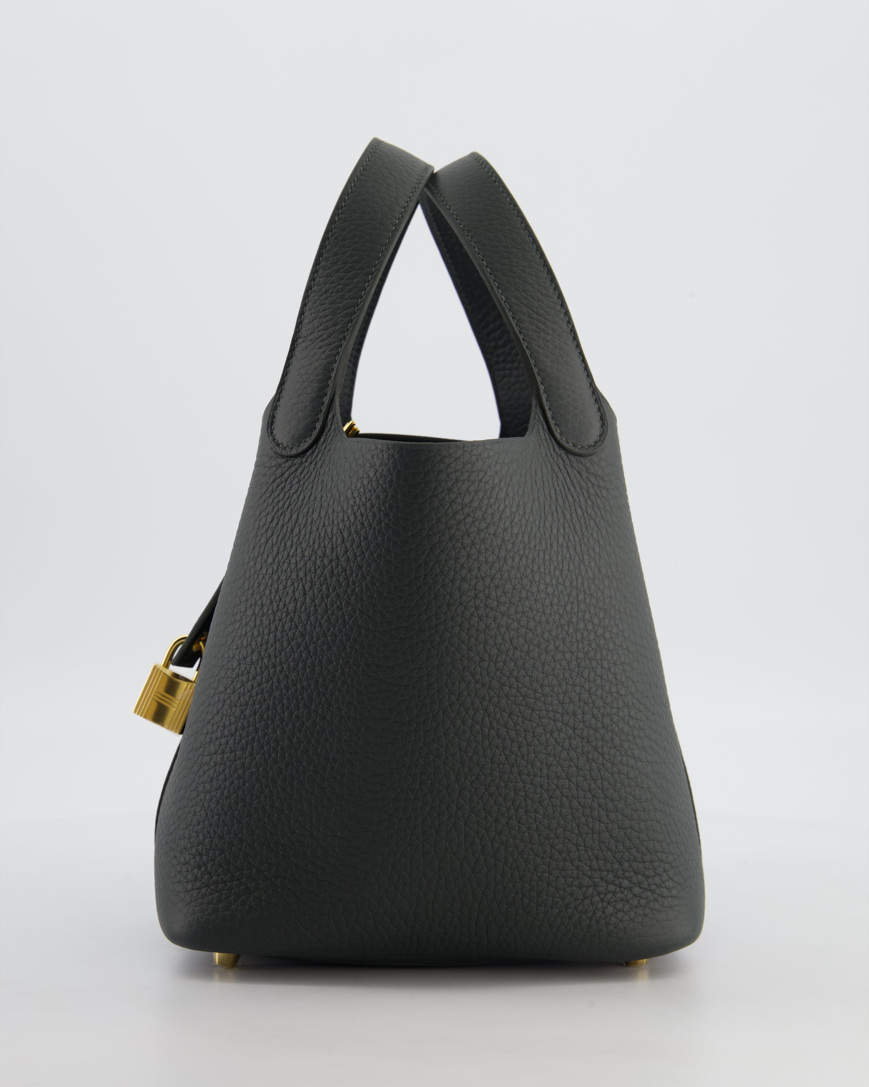 Hermès Picotin Lock 18 Bag in Vert Mangrove Clemence Leather with Permabrass Hardware