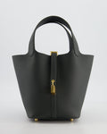 Hermès Picotin Lock 18 Bag in Vert Mangrove Clemence Leather with Permabrass Hardware