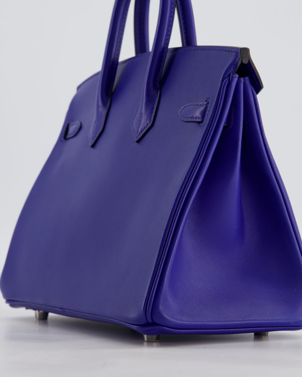 Hermès Birkin 25 Retourne Bag in Blue Electrique Tadelakt Leather with Palladium Hardware