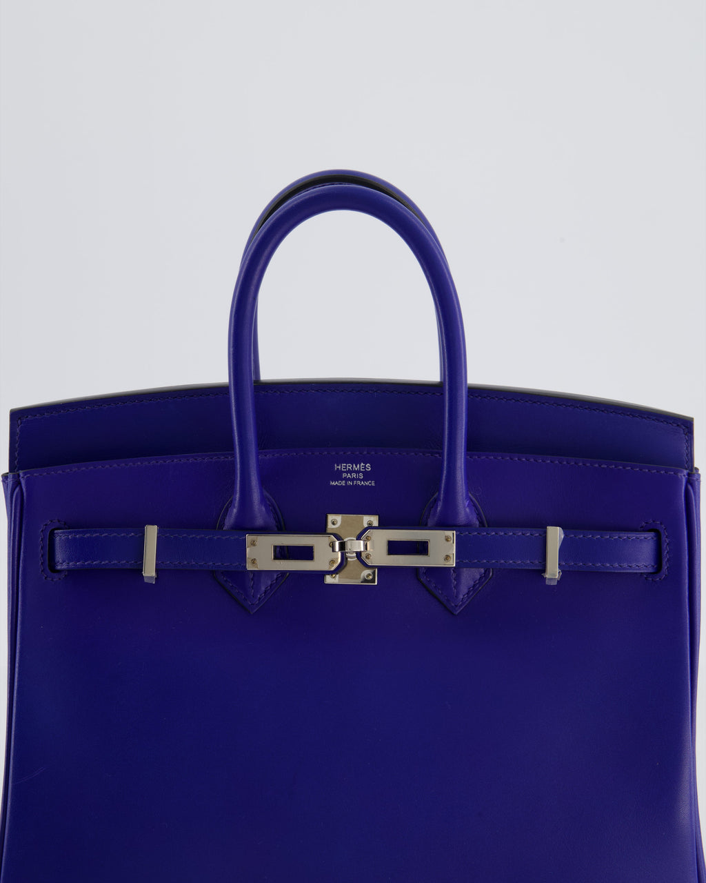 Hermès Birkin 25 Retourne Bag in Blue Electrique Tadelakt Leather with Palladium Hardware