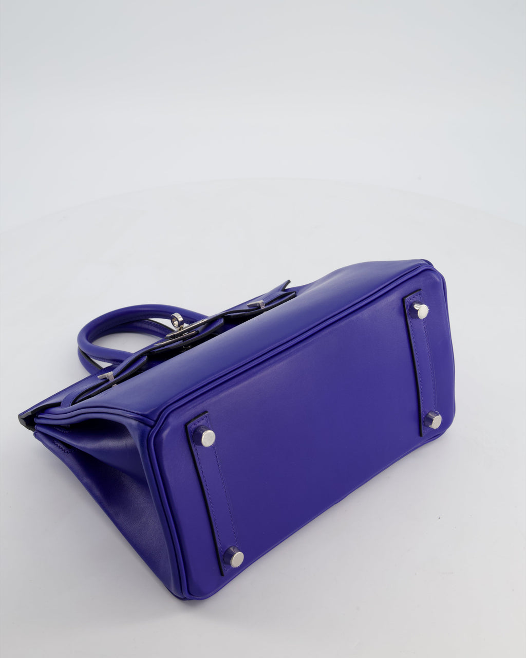 Hermès Birkin 25 Retourne Bag in Blue Electrique Tadelakt Leather with Palladium Hardware