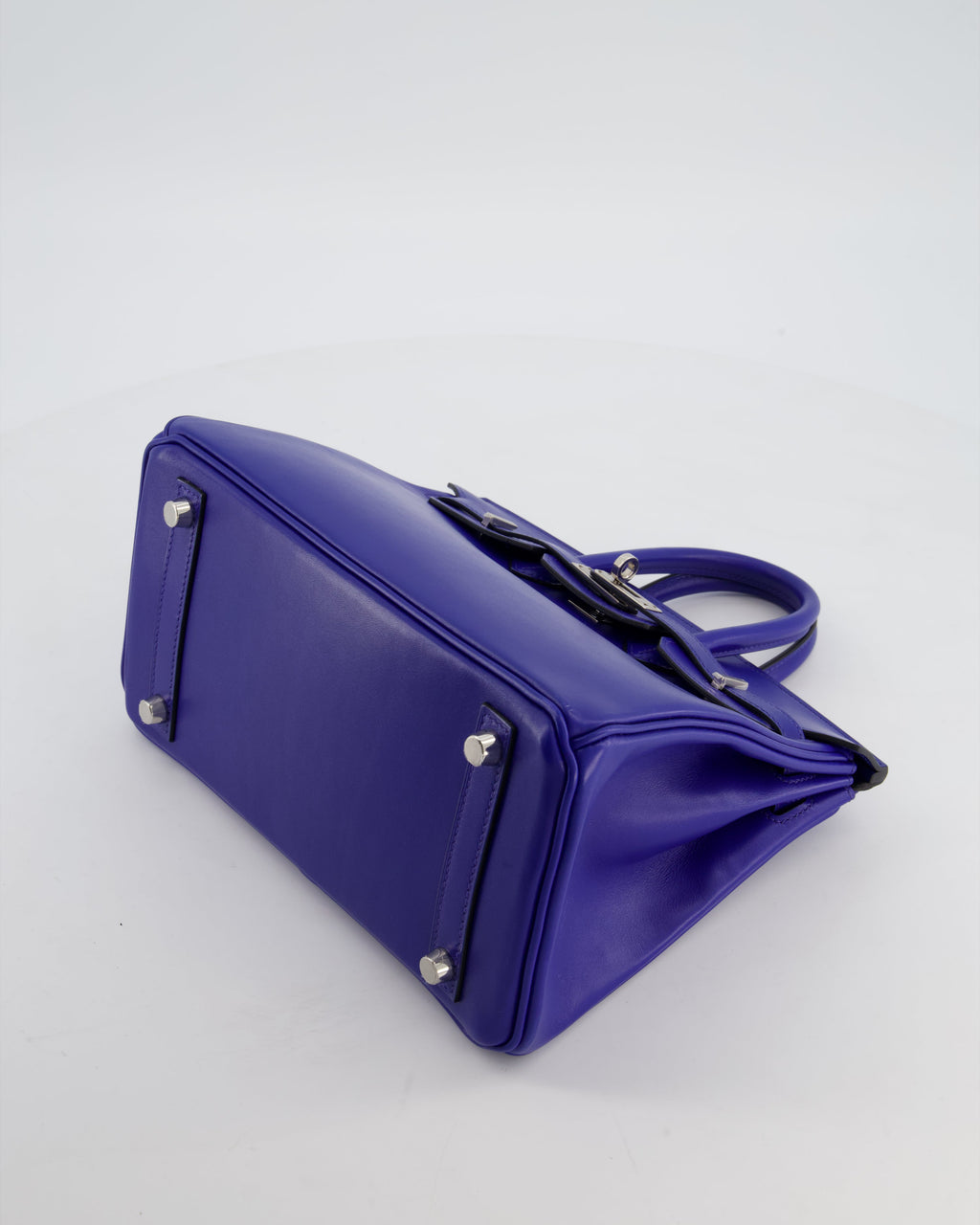 Hermès Birkin 25 Retourne Bag in Blue Electrique Tadelakt Leather with Palladium Hardware