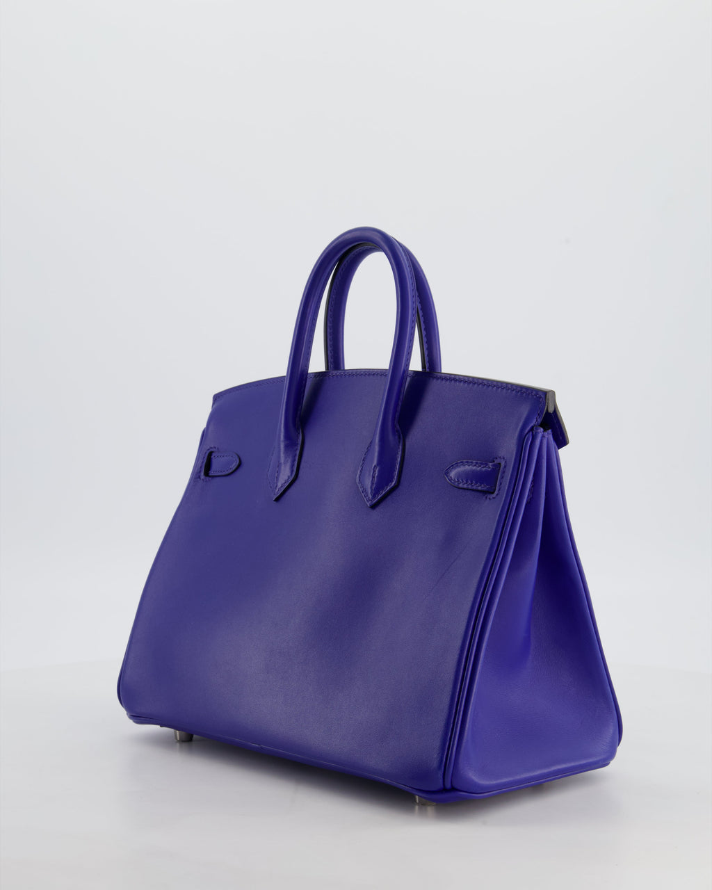 Hermès Birkin 25 Retourne Bag in Blue Electrique Tadelakt Leather with Palladium Hardware