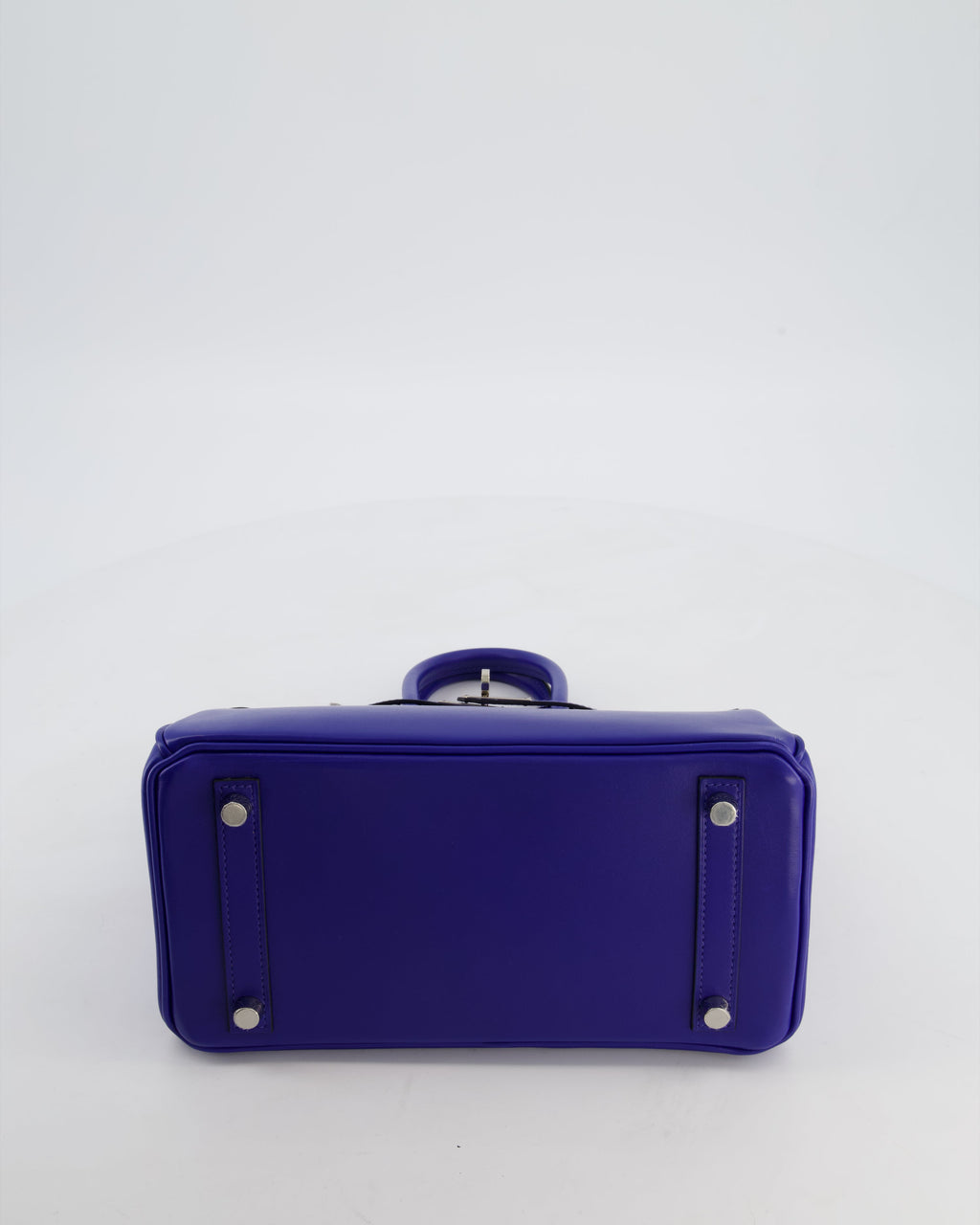 Hermès Birkin 25 Retourne Bag in Blue Electrique Tadelakt Leather with Palladium Hardware