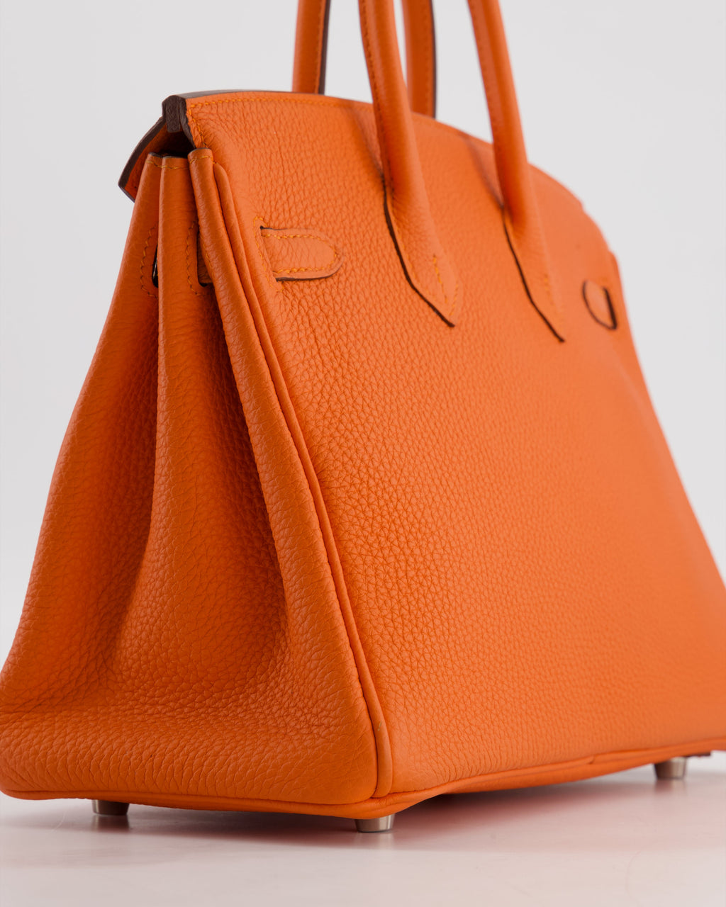 Hermès Birkin 25 Retourne Bag in Feu Togo Leather with Palladium Hardware