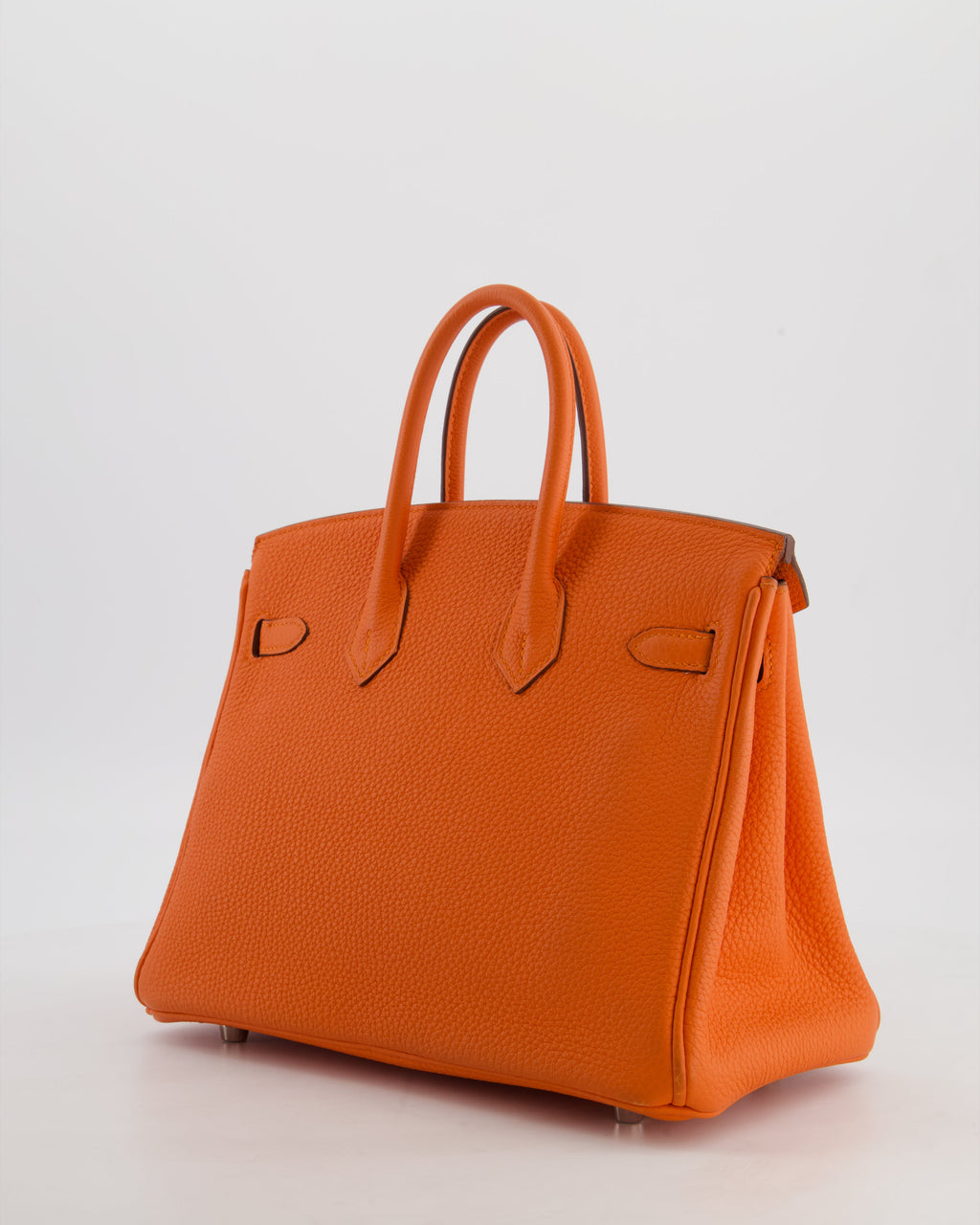 Hermès Birkin 25 Retourne Bag in Feu Togo Leather with Palladium Hardware