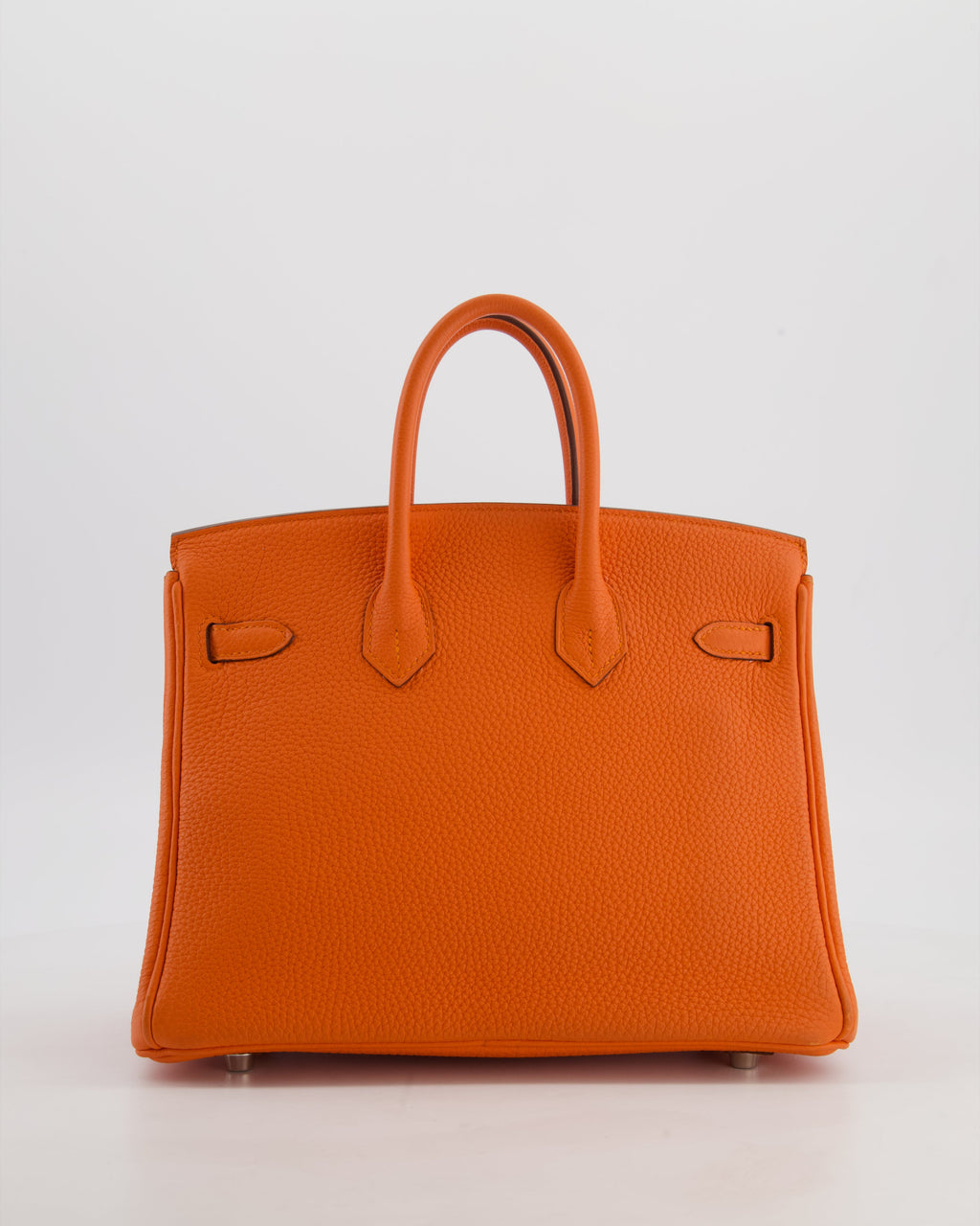 Hermès Birkin 25 Retourne Bag in Feu Togo Leather with Palladium Hardware