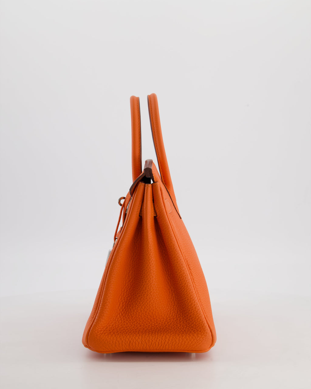 Hermès Birkin 25 Retourne Bag in Feu Togo Leather with Palladium Hardware
