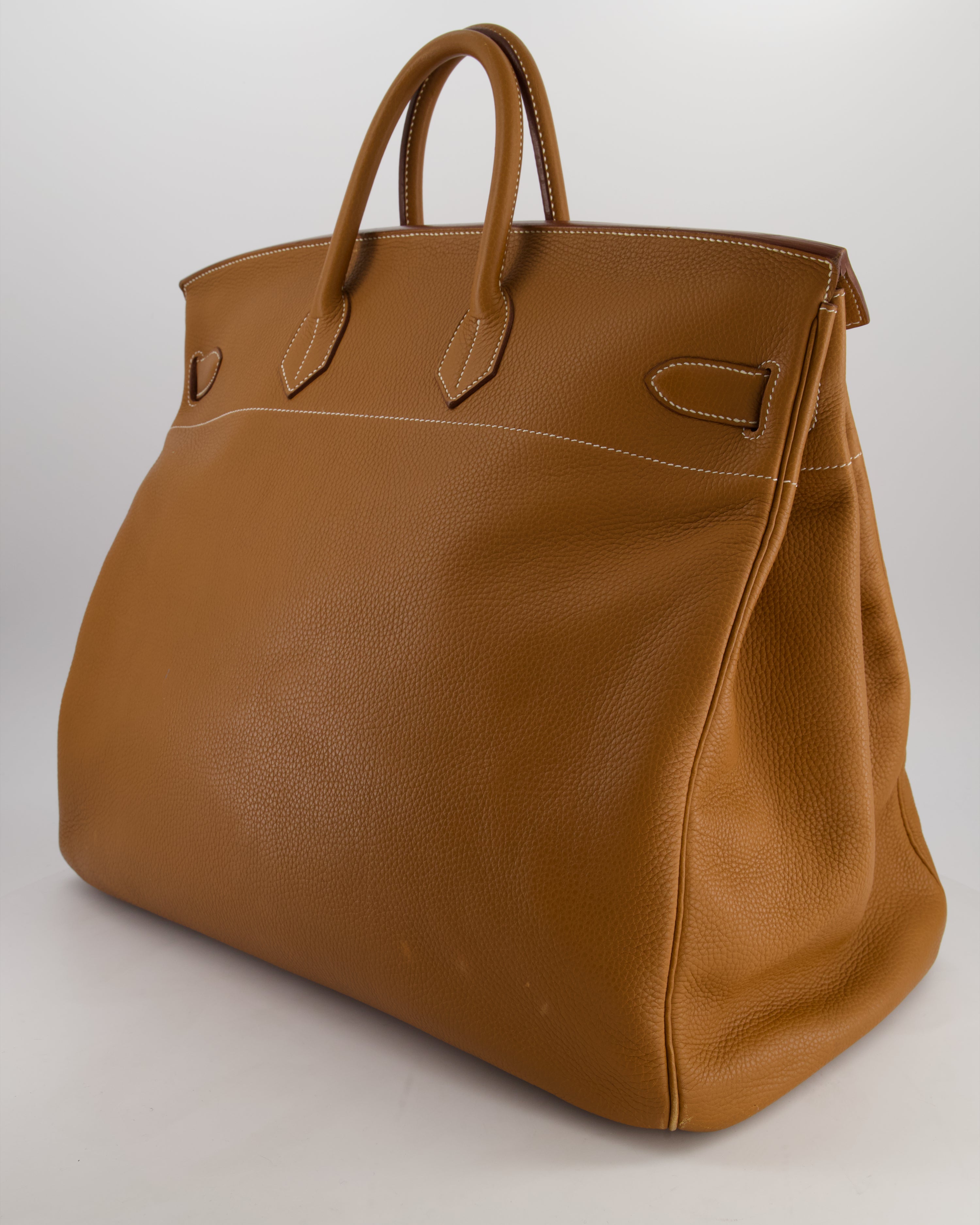 Hermès Haut à Courroies HAC 40 Bag in Gold Togo Leather with Palladium Hardware