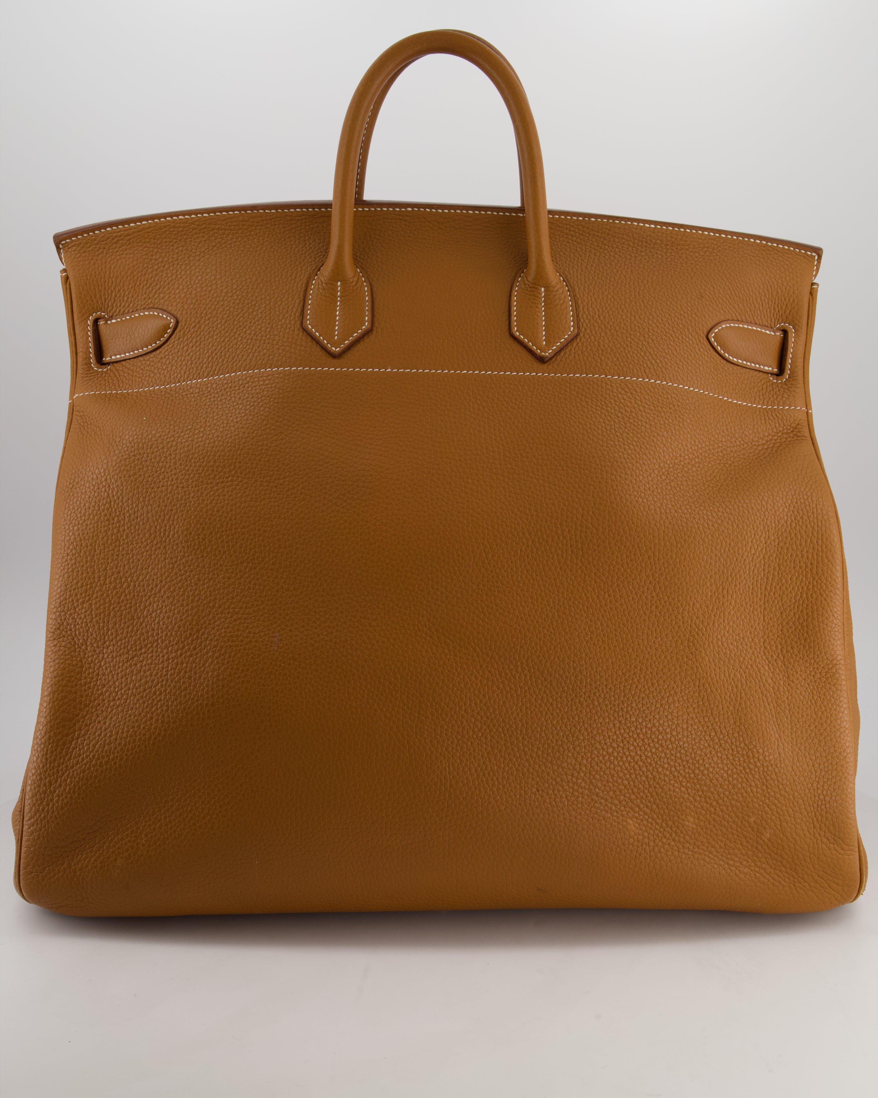 Hermès Haut à Courroies HAC 40 Bag in Gold Togo Leather with Palladium Hardware