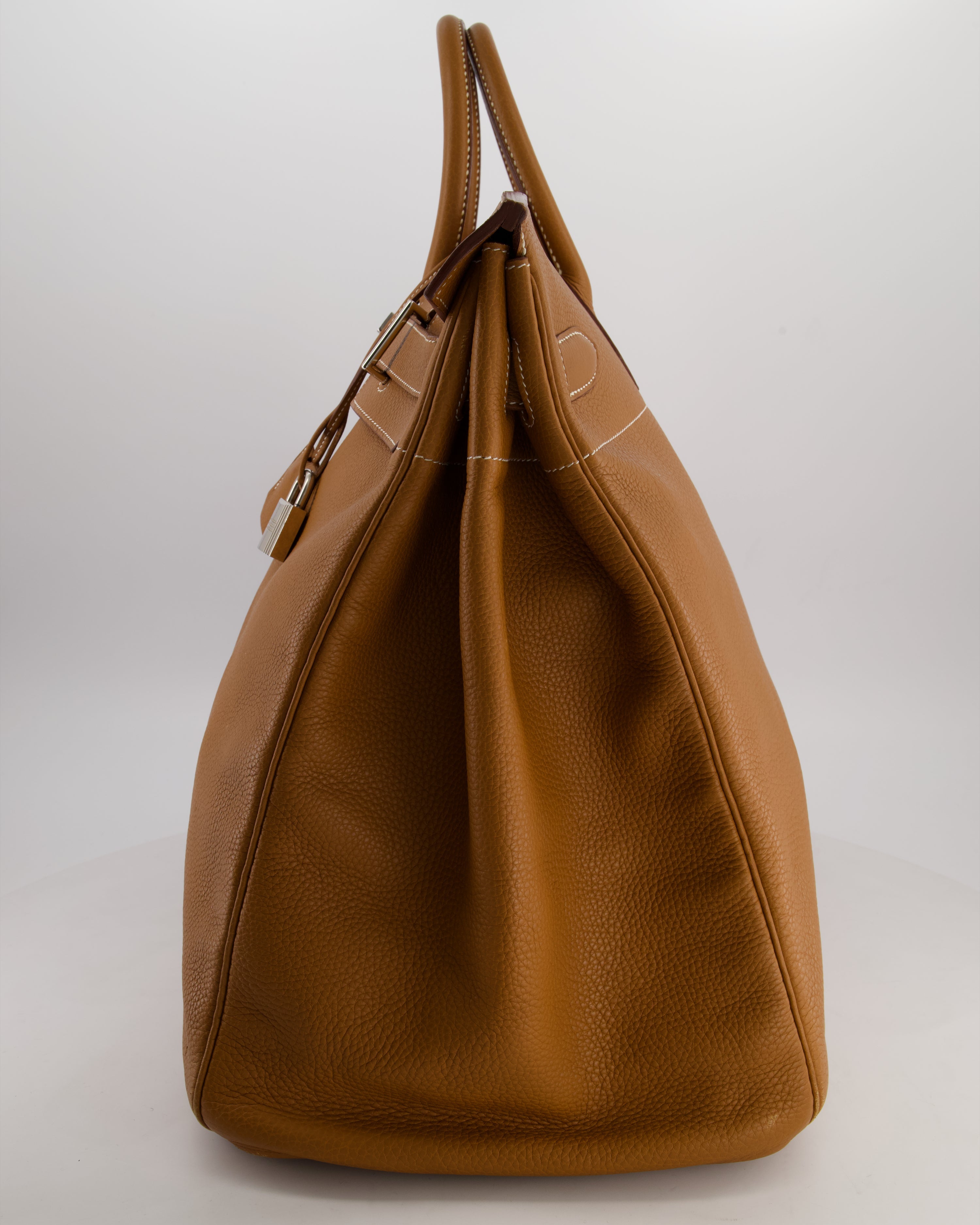Hermès Haut à Courroies HAC 40 Bag in Gold Togo Leather with Palladium Hardware