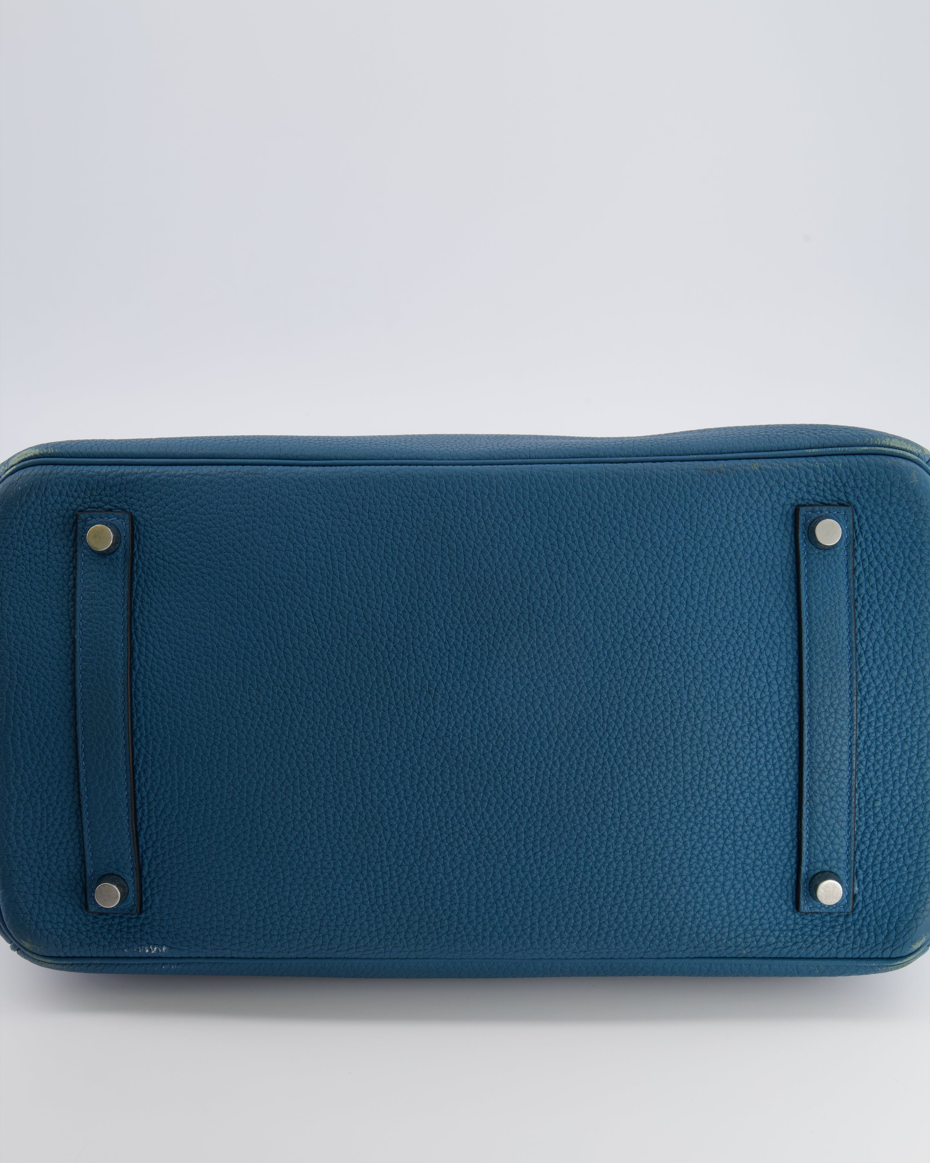 Hermès Birkin 35 Retourne Bag in Blue Jean Togo Leather with Palladium Hardware