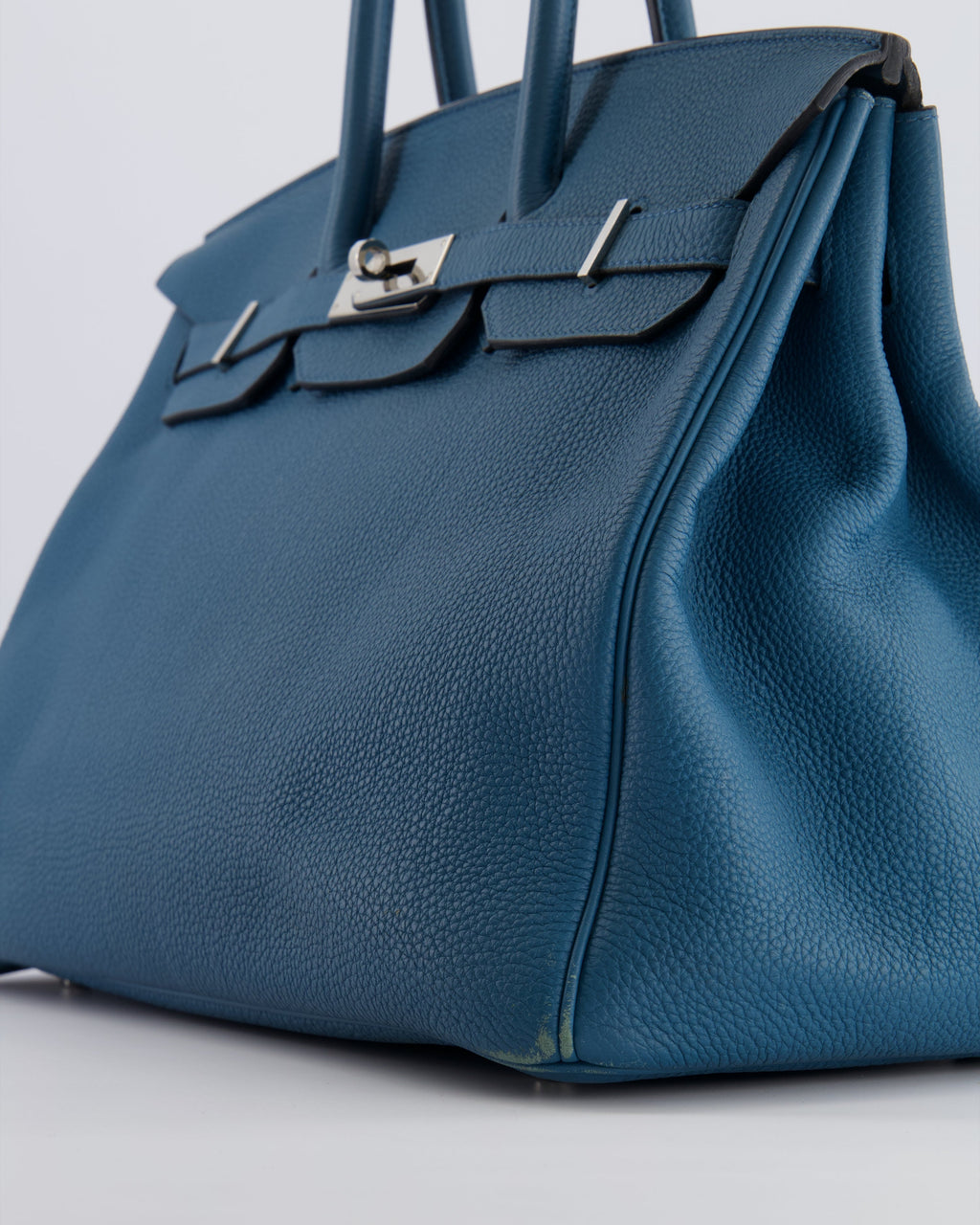 Hermès Birkin 35 Retourne Bag in Blue Jean Togo Leather with Palladium Hardware